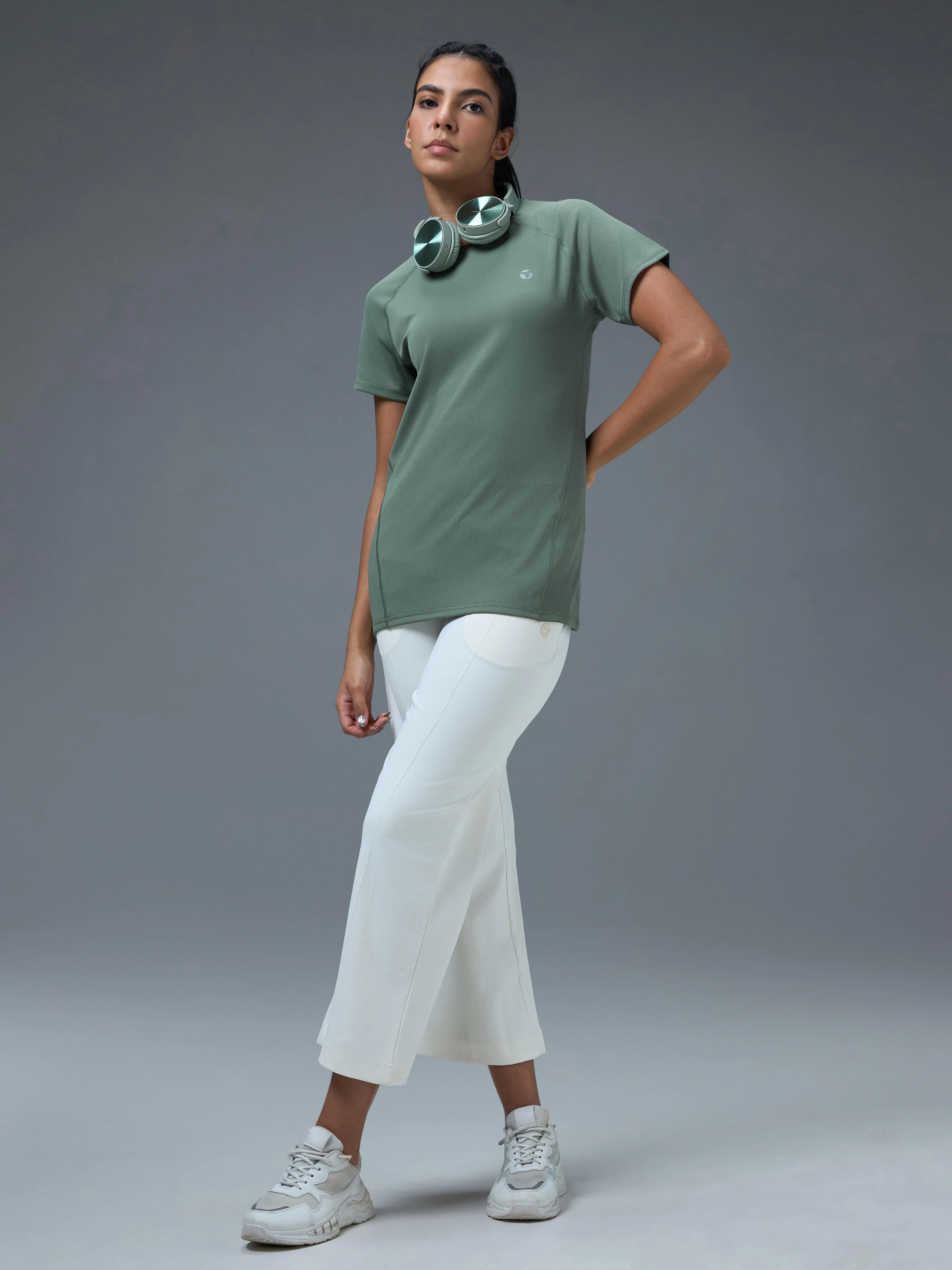 Women Pack of 2 Slim Fit Round Neck Sports Tee for Running, Gym & Yoga with TECHNO COOL - Image 5