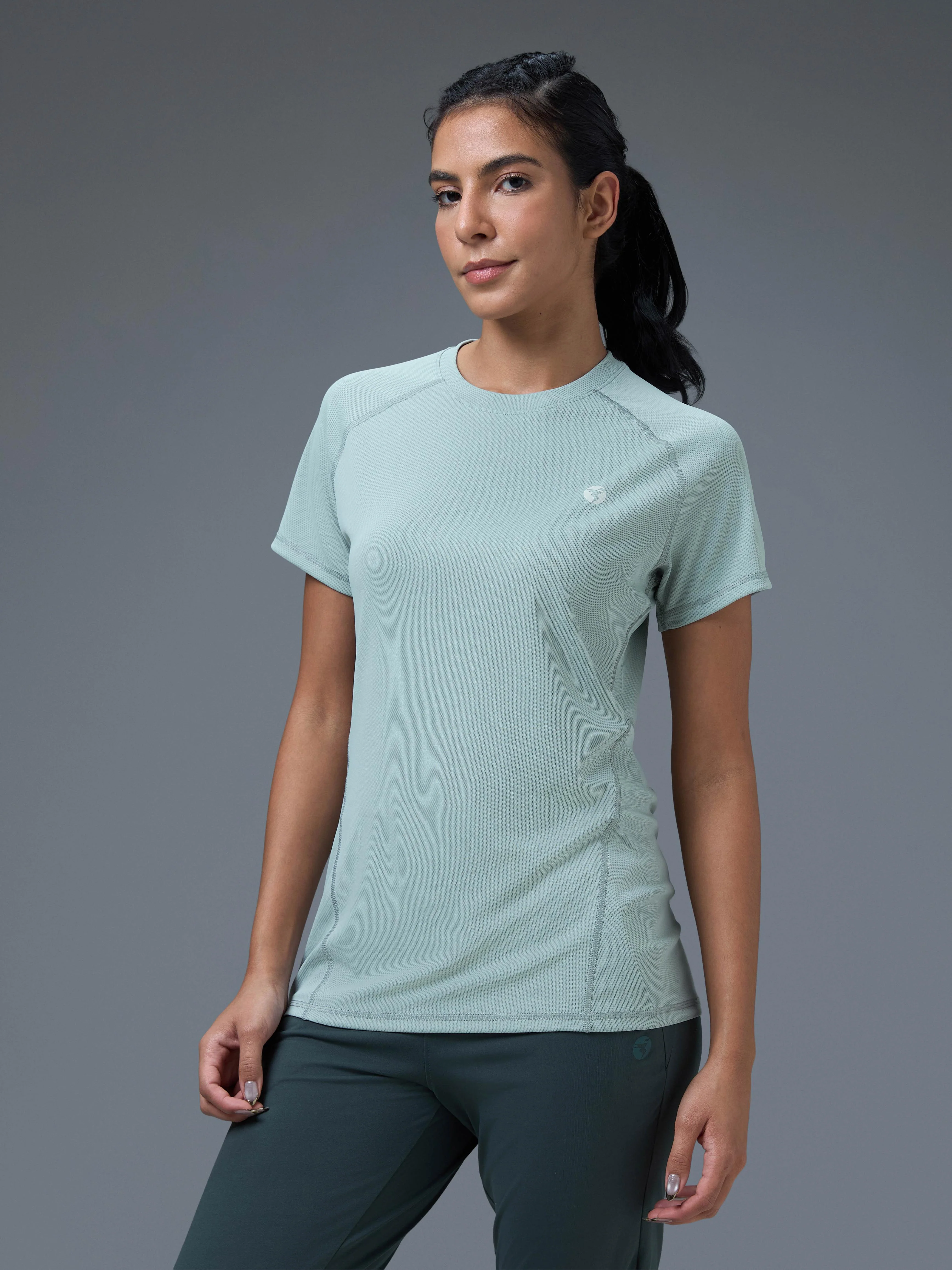 Women Pack of 2 Slim Fit Round Neck Sports Tee for Running, Gym & Yoga with TECHNO COOL - Image 2