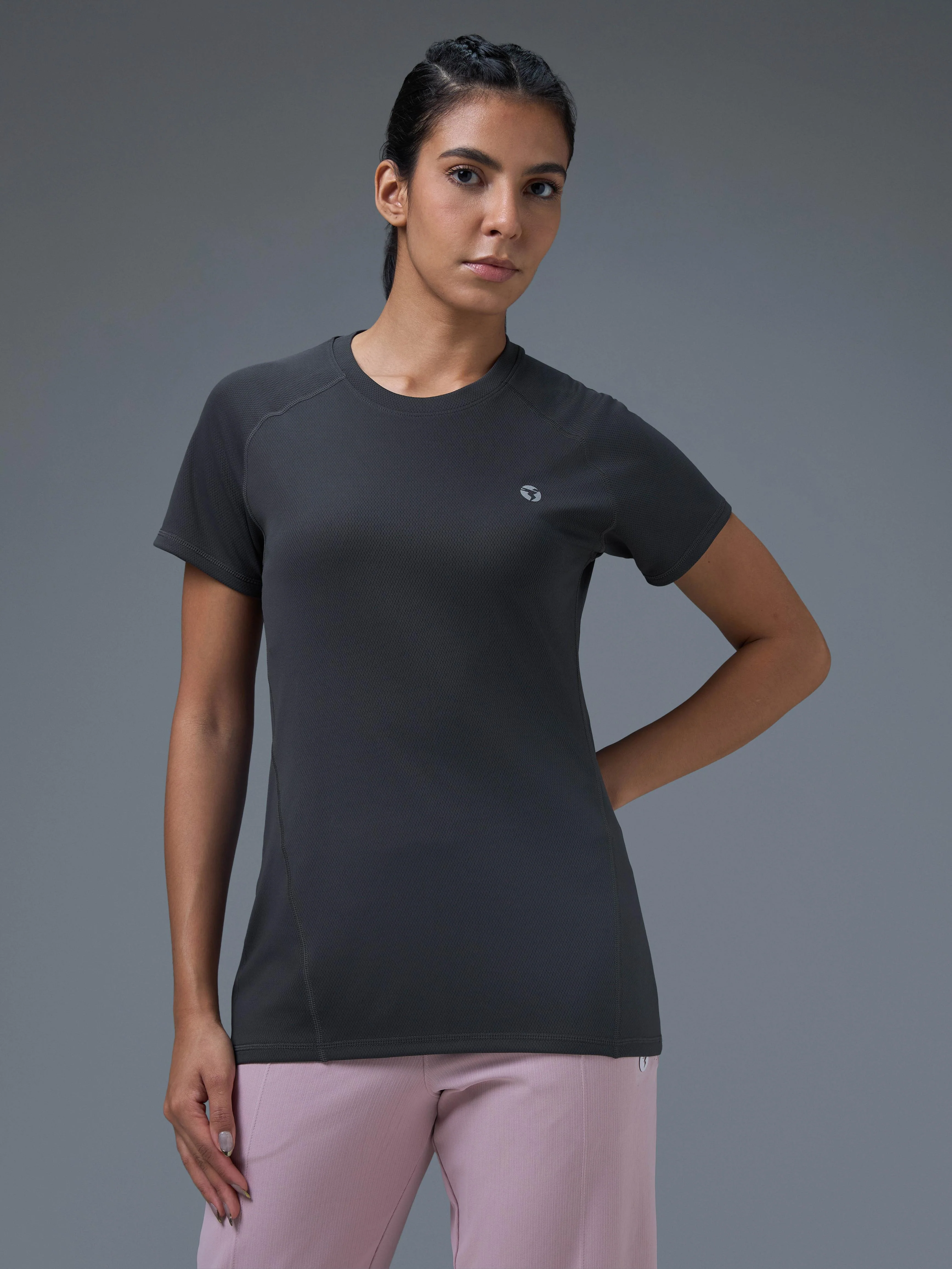Women Pack of 2 Slim Fit Round Neck Sports Tee for Running, Gym & Yoga with TECHNO COOL - Image 3