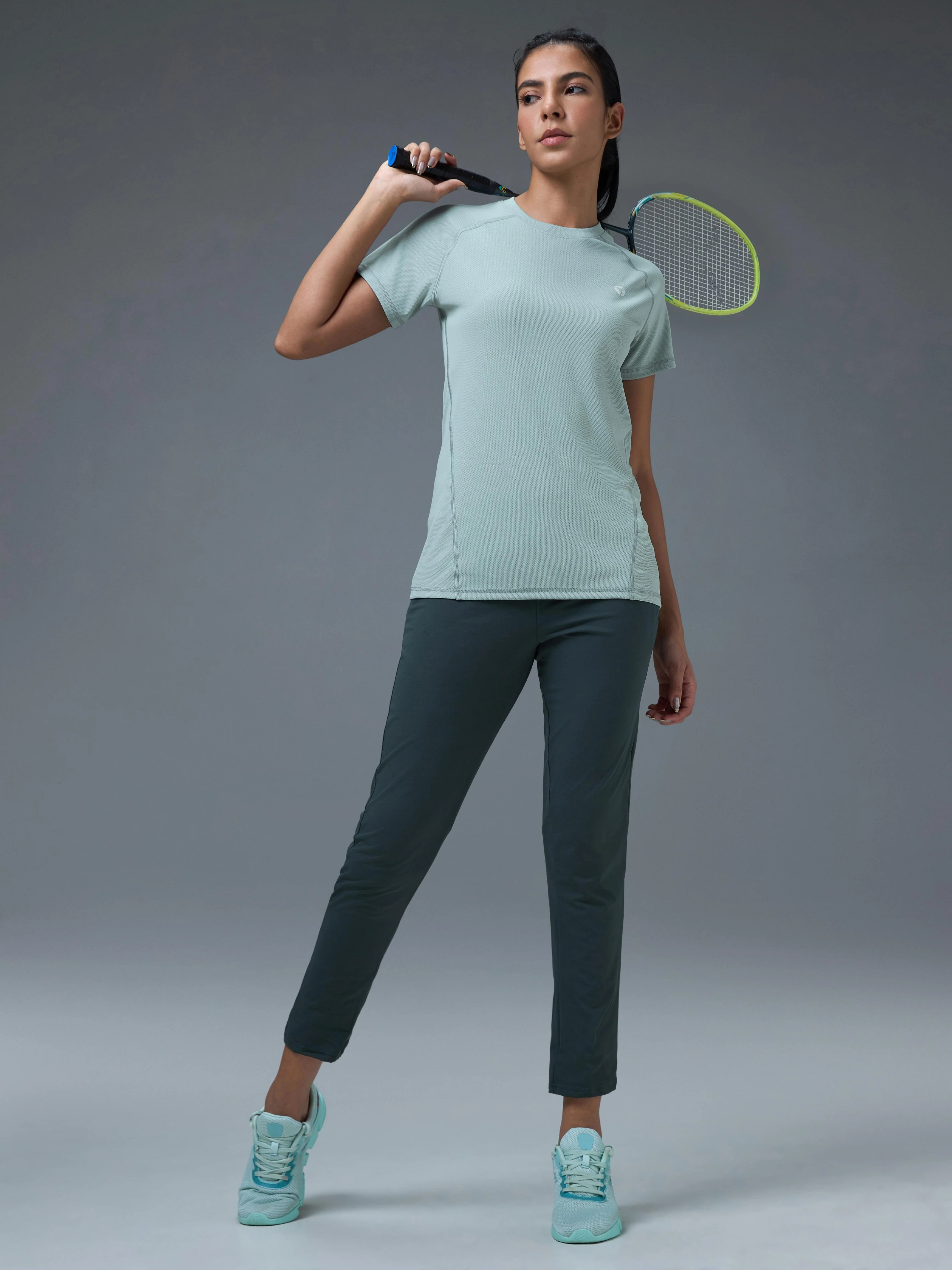 Women Pack of 2 Slim Fit Round Neck Sports Tee for Running, Gym & Yoga with TECHNO COOL - Image 8