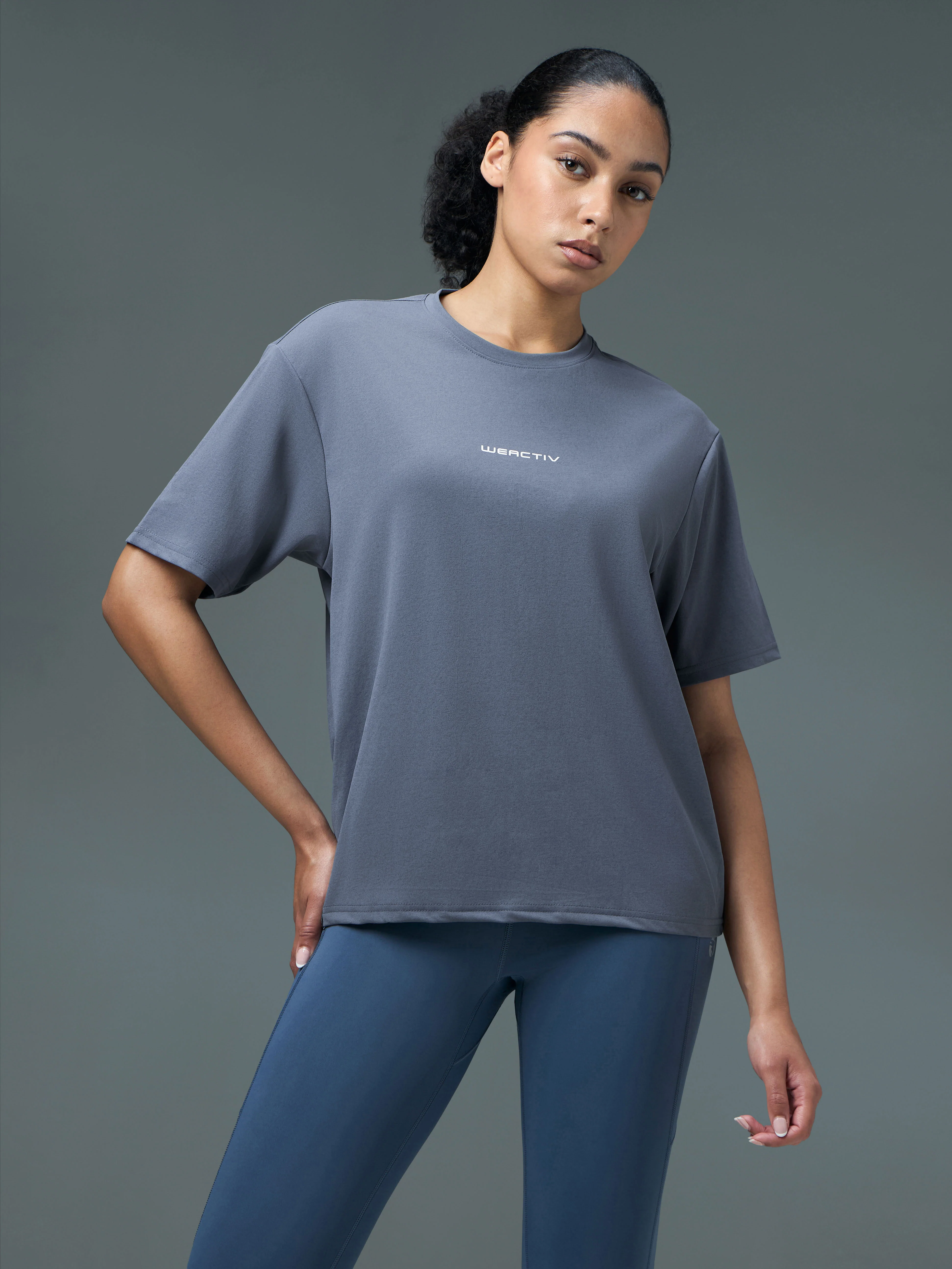 Women Printed Boxy Fit Round Neck T-shirt with COTFLEX