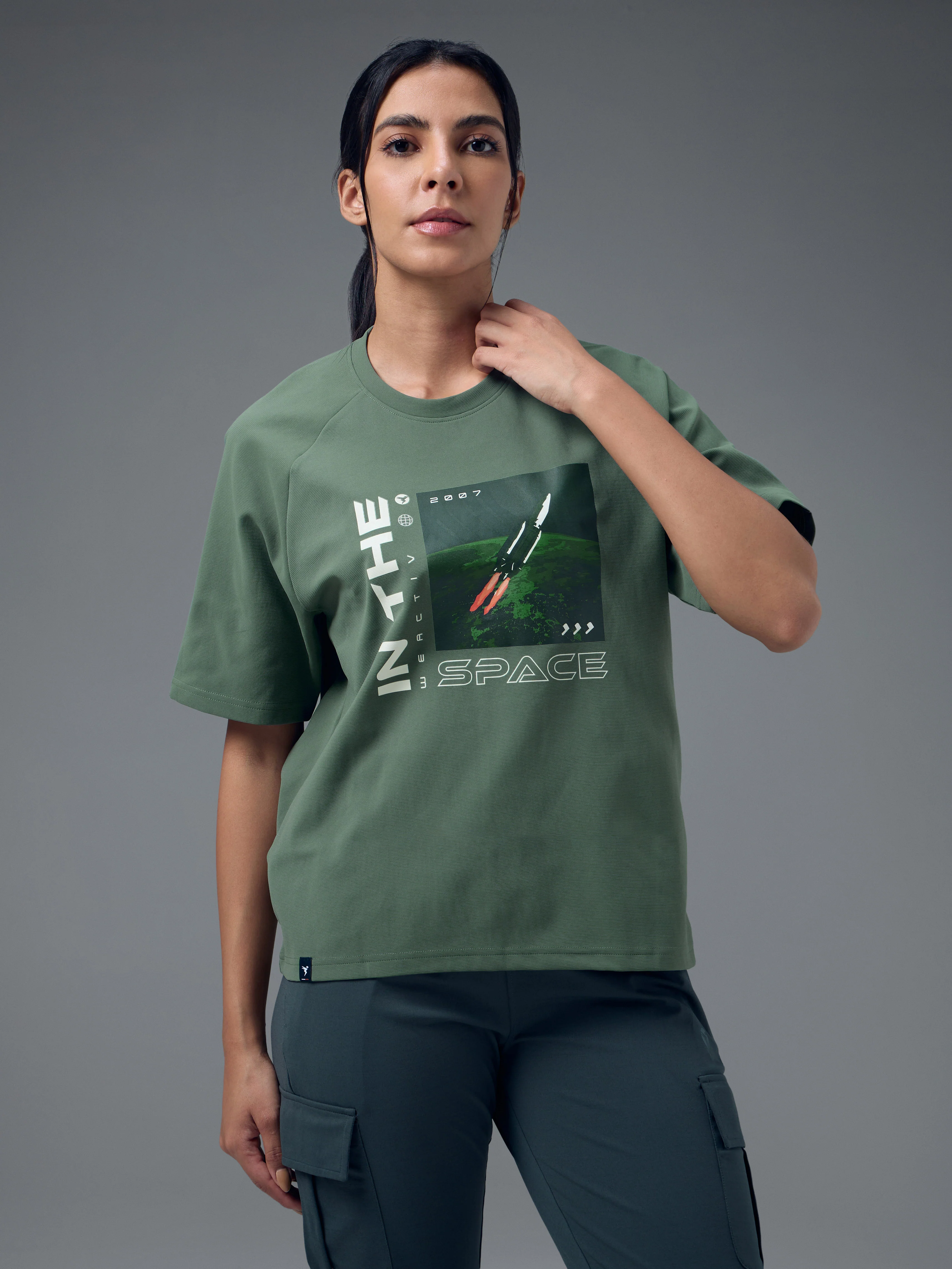 Women Printed Relaxed Fit Round Neck T-shirt with ELASTOPLUS - Image 2