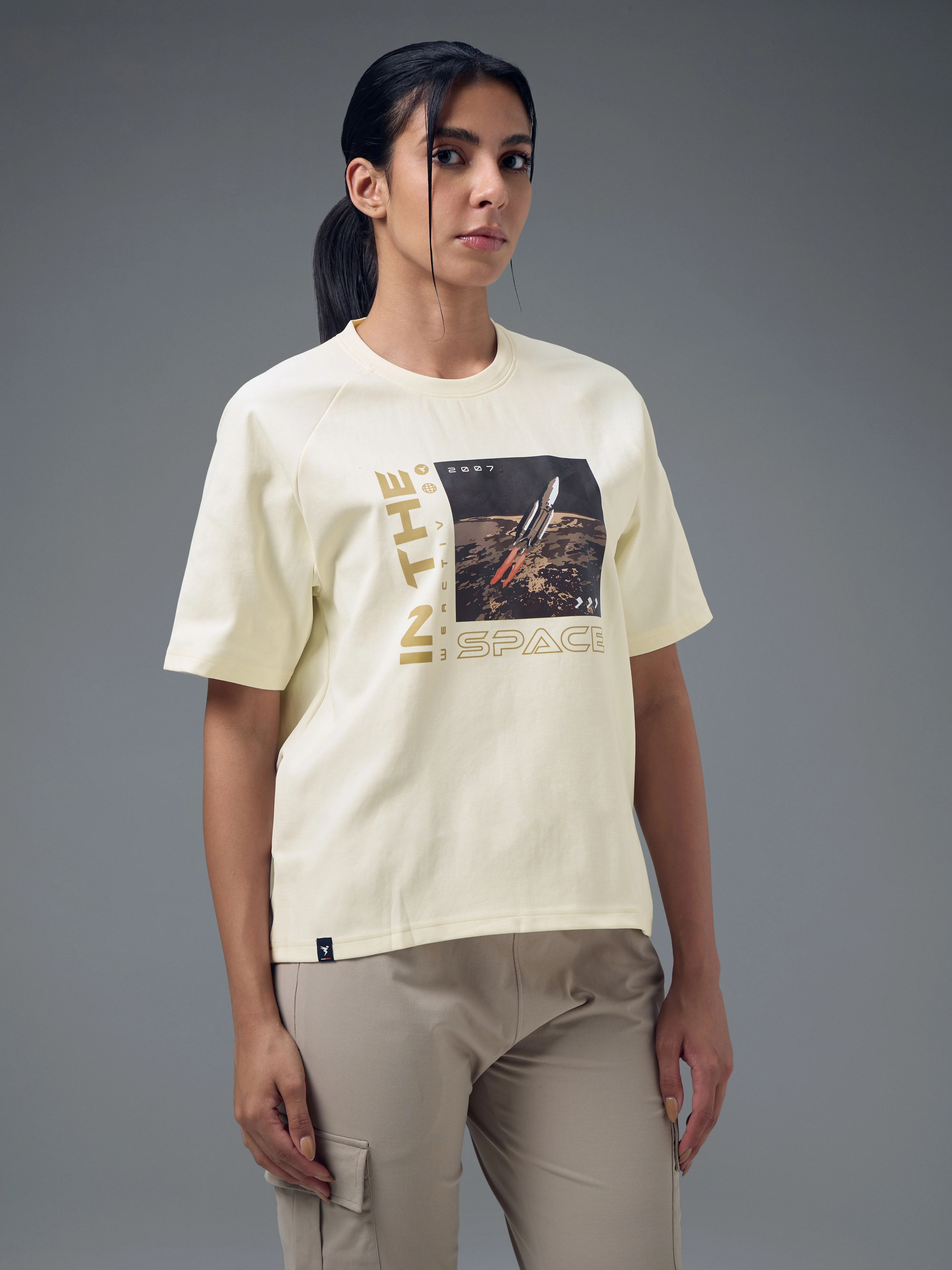 Women Printed Relaxed Fit Round Neck T-shirt with ELASTOPLUS - Image 2