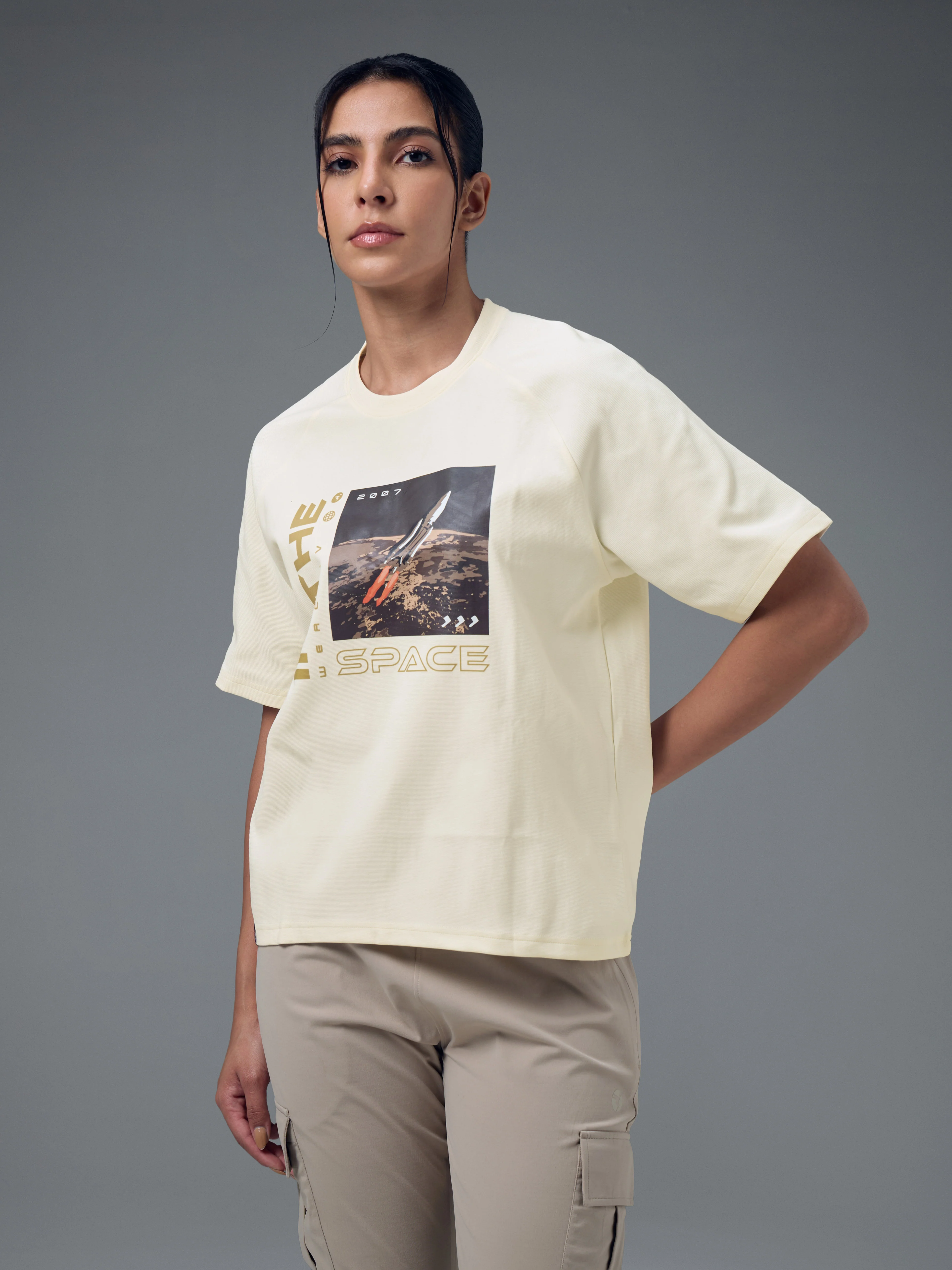 Women Printed Relaxed Fit Round Neck T-shirt with ELASTOPLUS - Image 4