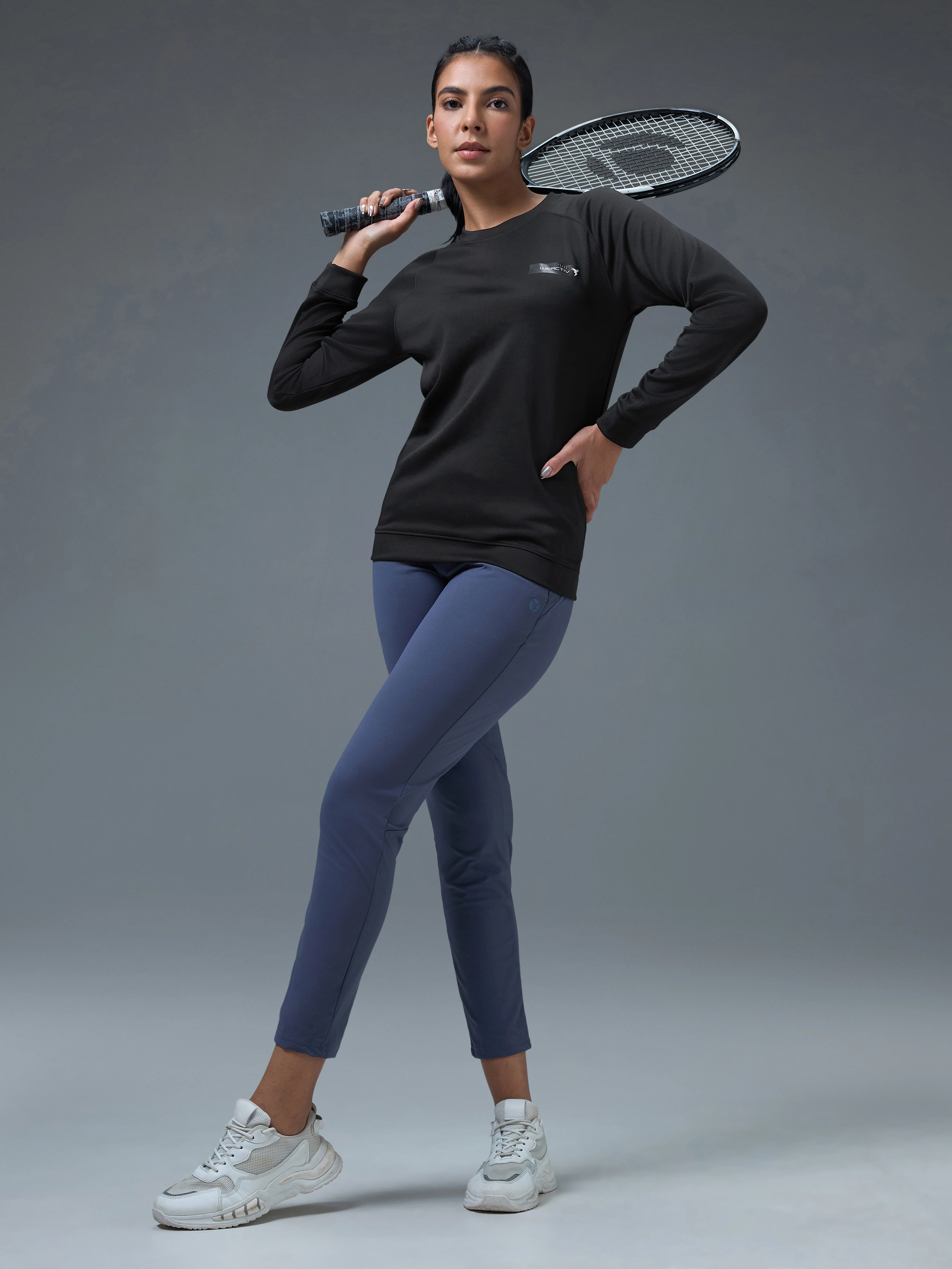 Women Printed Slim Fit Crew Neck Pullover with ELASTO PLUS - Image 5