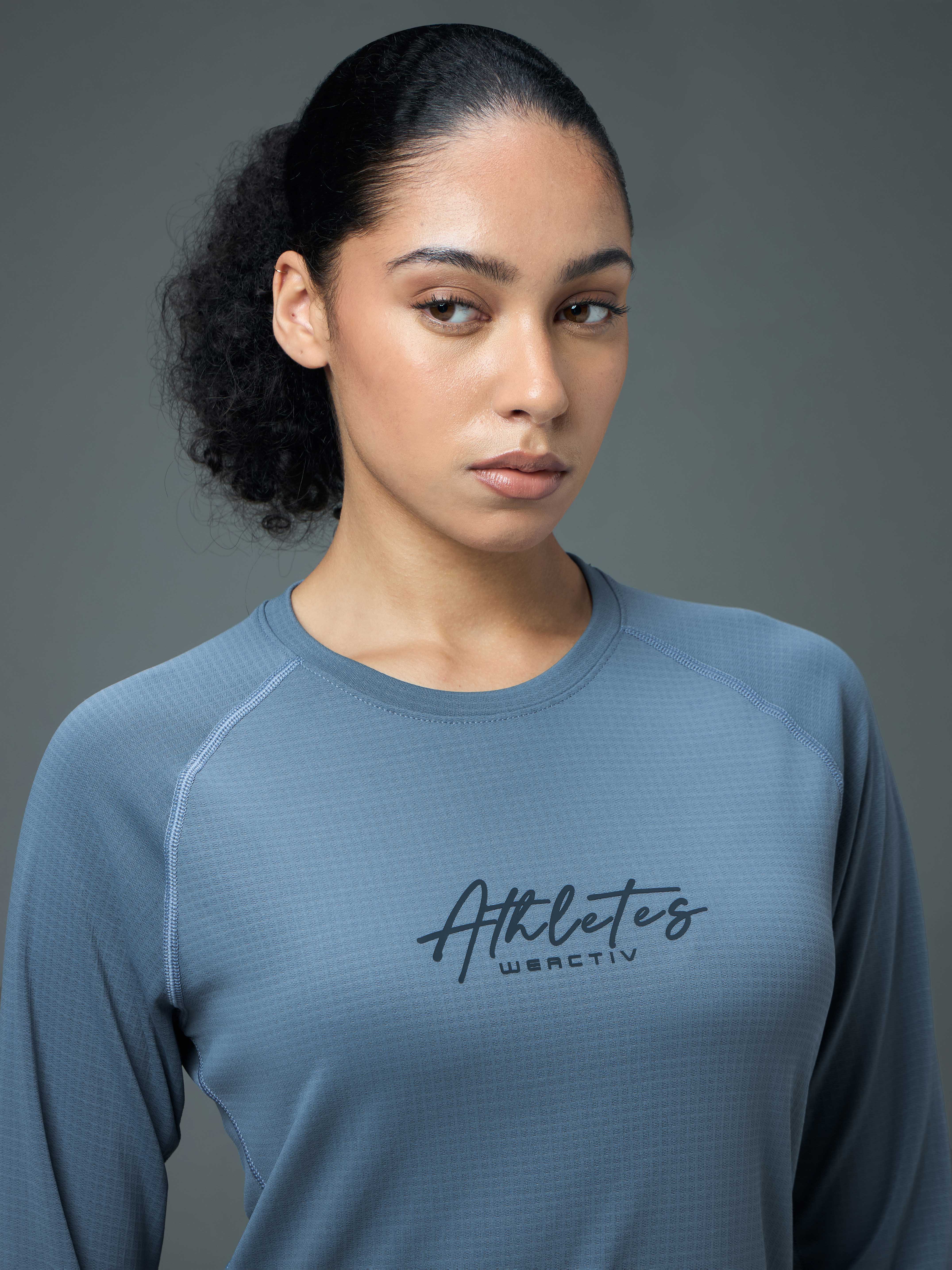 Women Printed Slim Fit Round Neck Sports Tee for Yoga & Fitness with TECHNOCOOL+ - Image 6