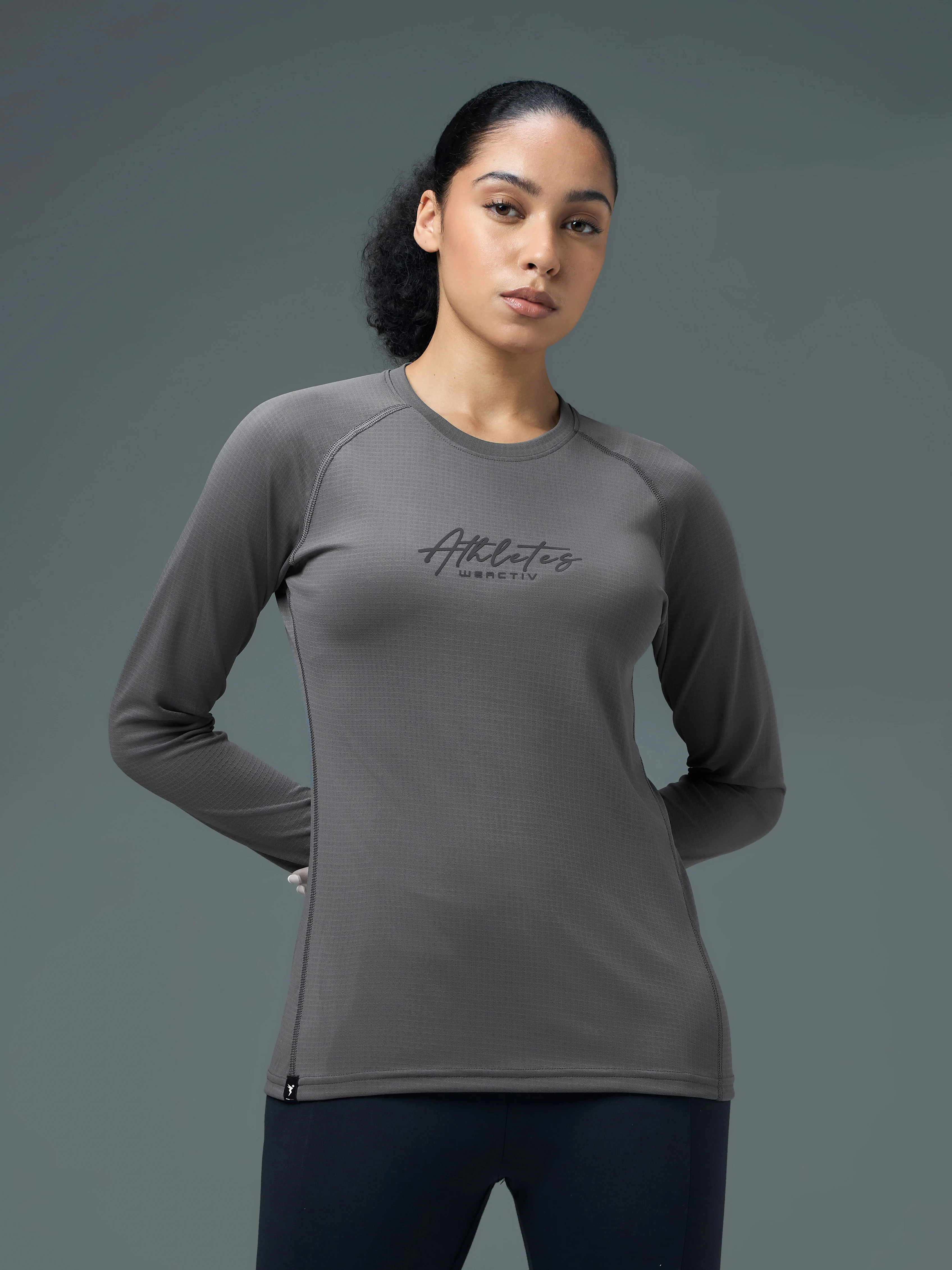 Women Printed Slim Fit Round Neck Sports Tee for Yoga & Fitness with TECHNOCOOL+ - Image 2