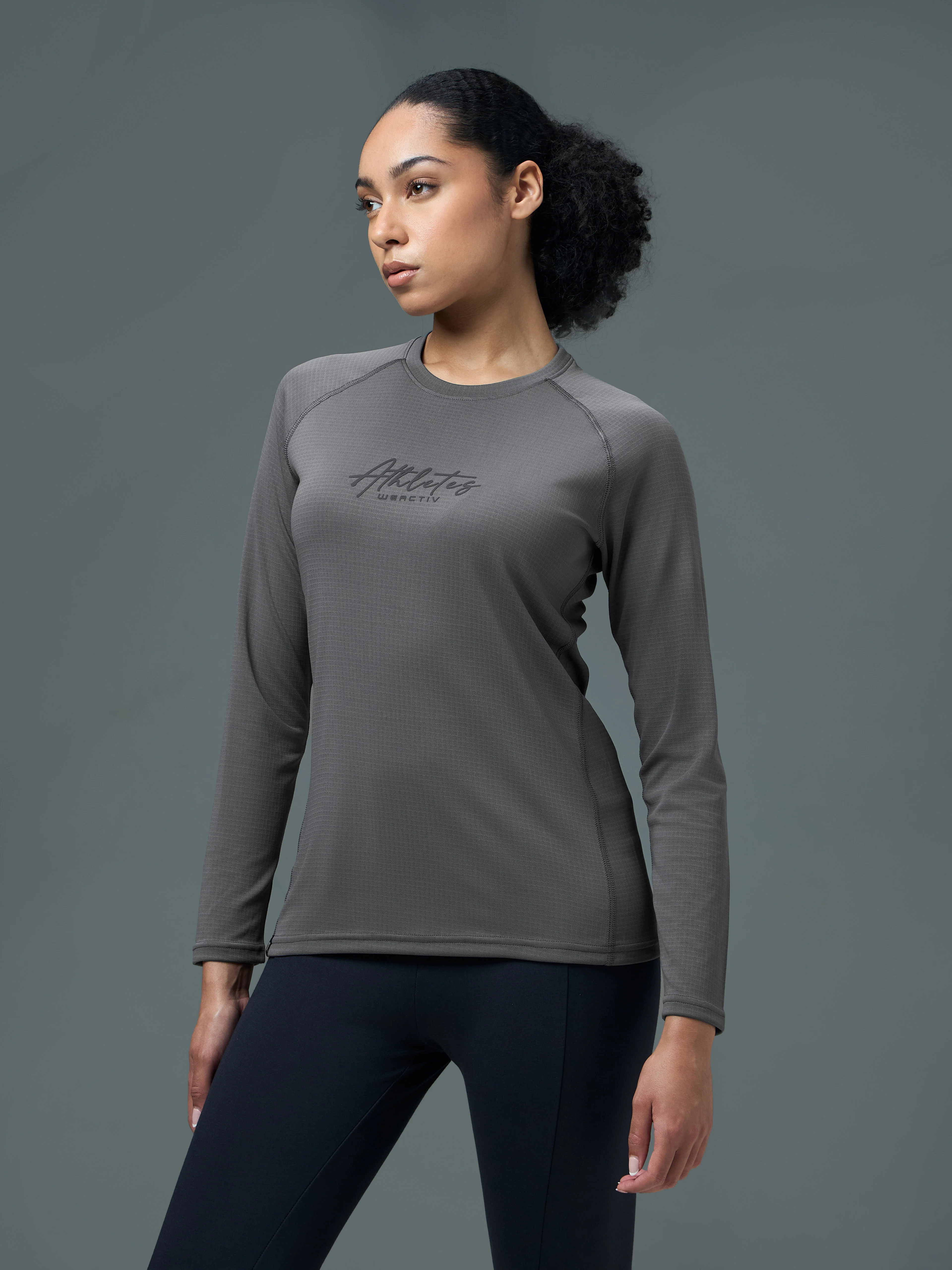 Women Printed Slim Fit Round Neck Sports Tee for Yoga & Fitness with TECHNOCOOL+ - Image 4