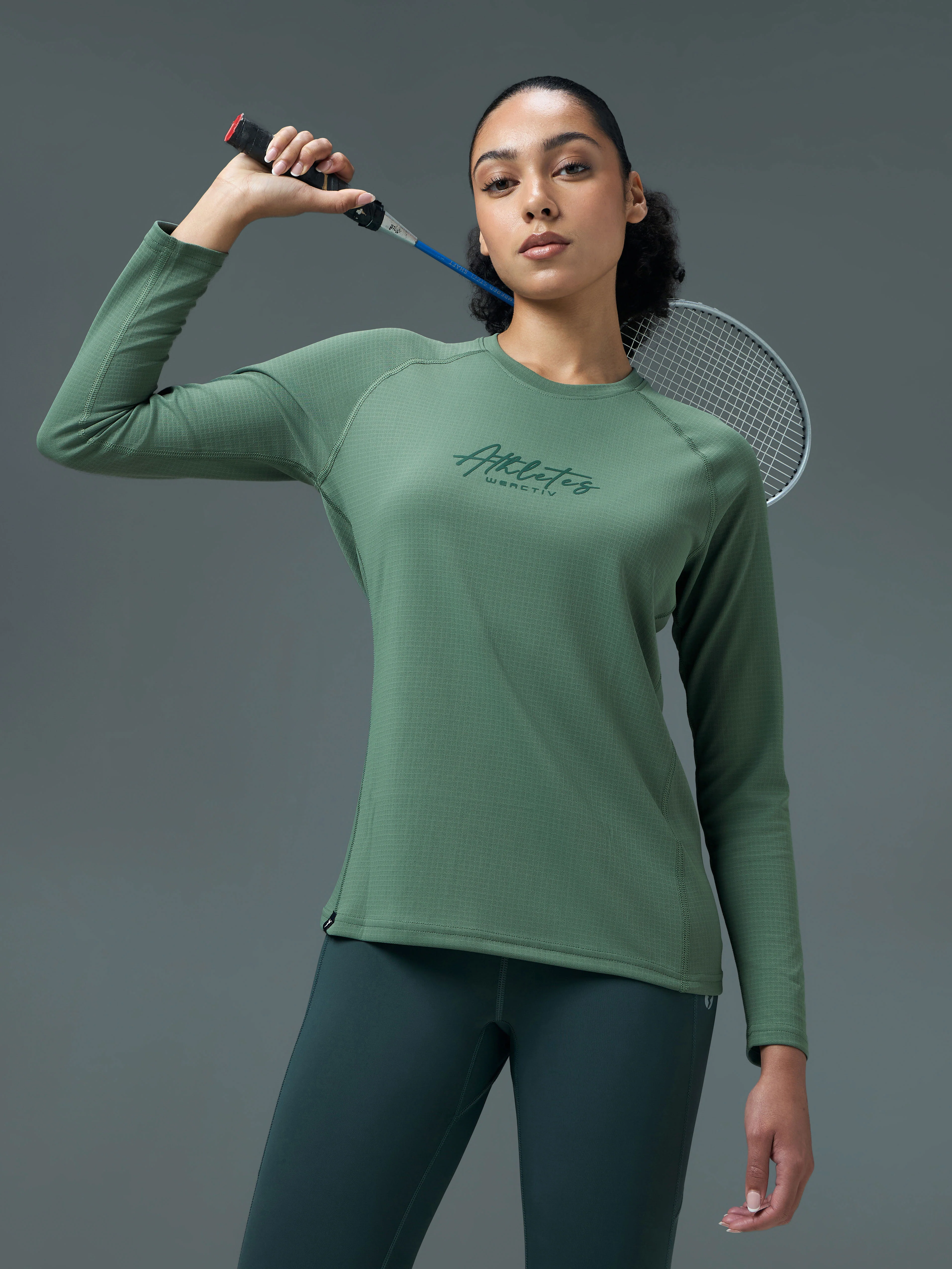 Women Printed Slim Fit Round Neck Sports Tee for Yoga & Fitness with TECHNOCOOL+