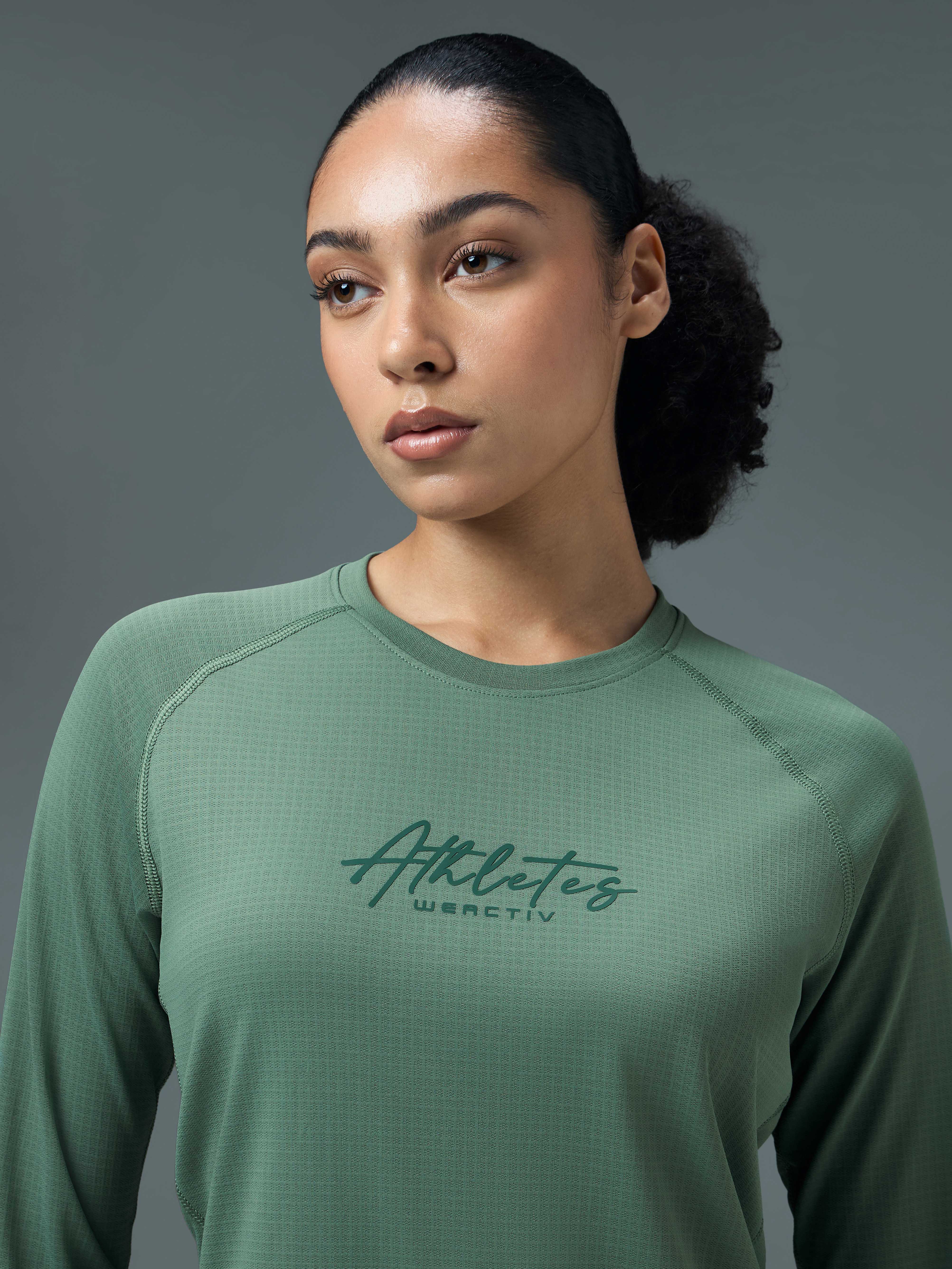 Women Printed Slim Fit Round Neck Sports Tee for Yoga & Fitness with TECHNOCOOL+ - Image 6