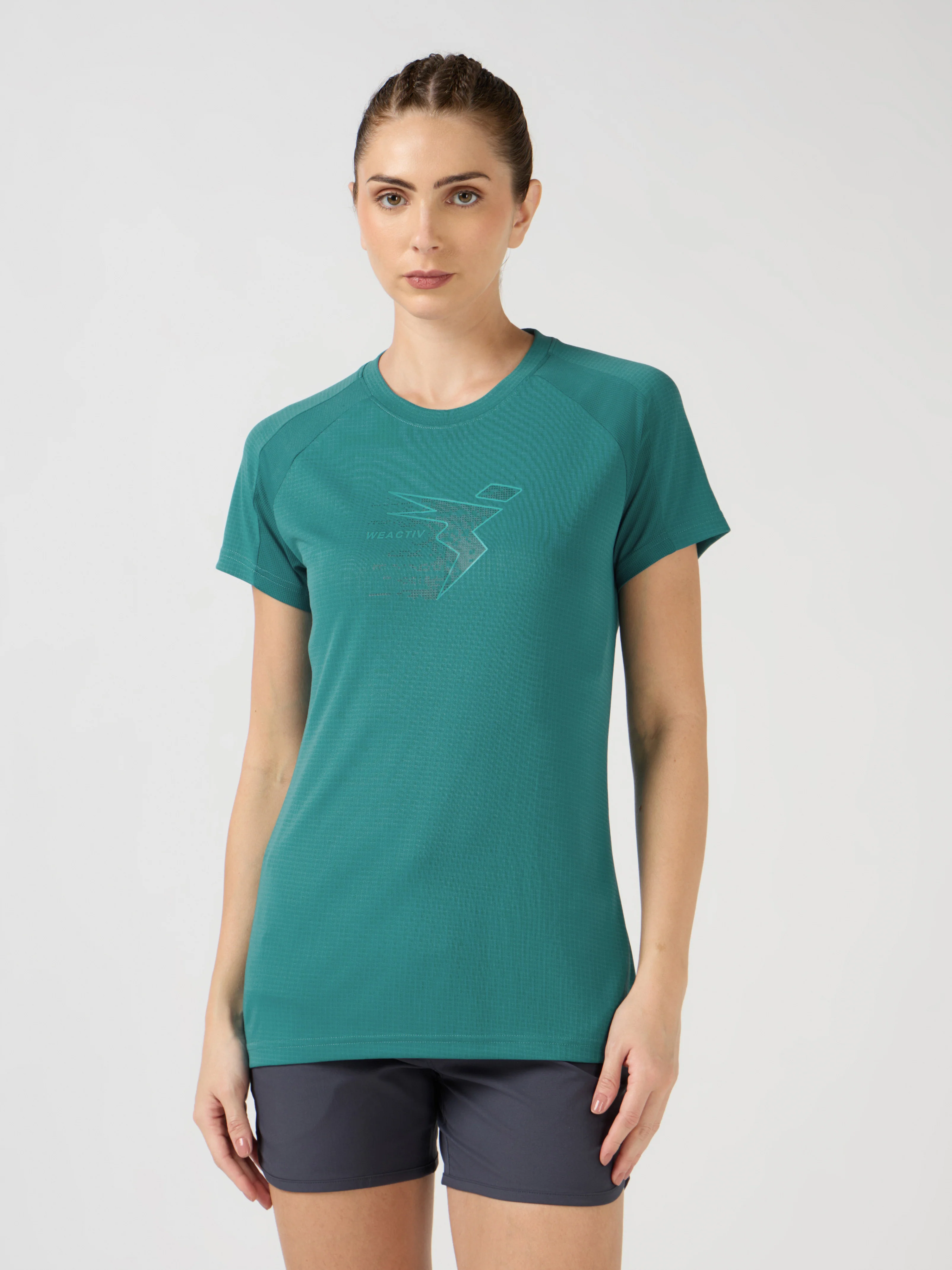 Women Printed Slim Fit Round Neck Sports Tee  with TECHNOCOOL+ - Image 2