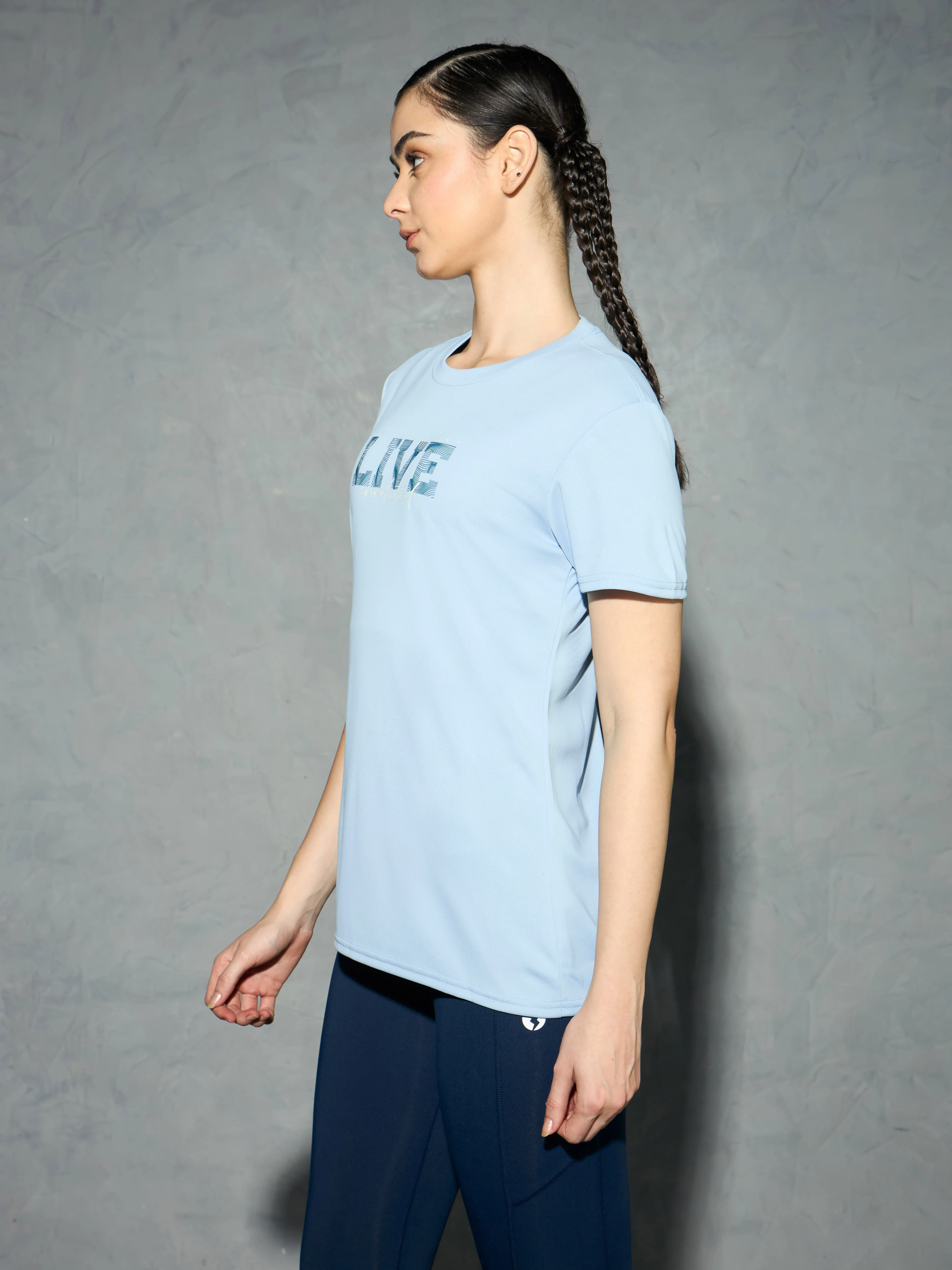 Women Printed Slim Fit Round Neck T-shirt with TECHNOCOOL+ - Image 4