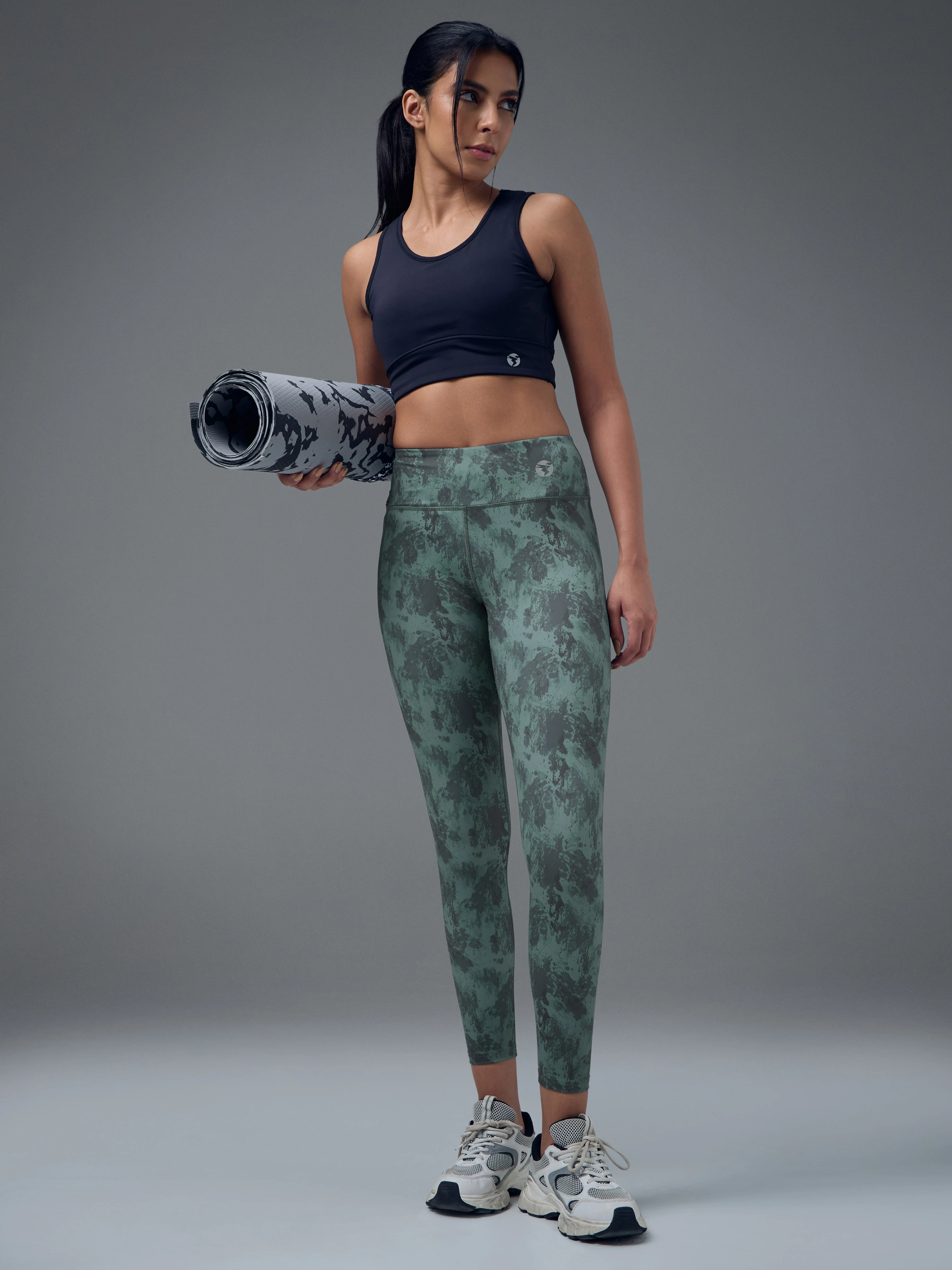 Women Printed Slim Fit Tights with ELASTO PLUS