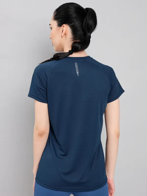Women Abstract Print Slim Fit Crew Neck T-shirt with TECHNO COOL+ - Image 3