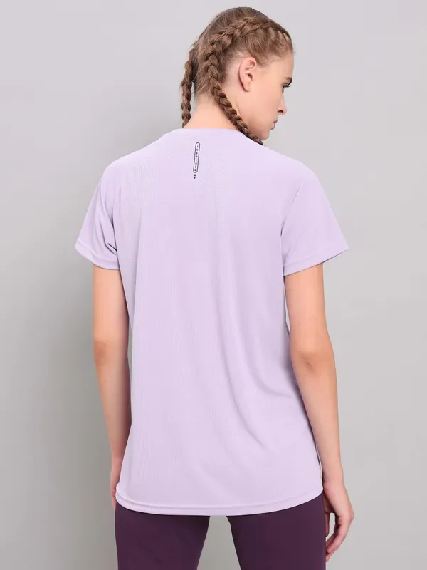 Women Abstract Print Slim Fit Crew Neck T-shirt with TECHNO COOL+ - Image 3