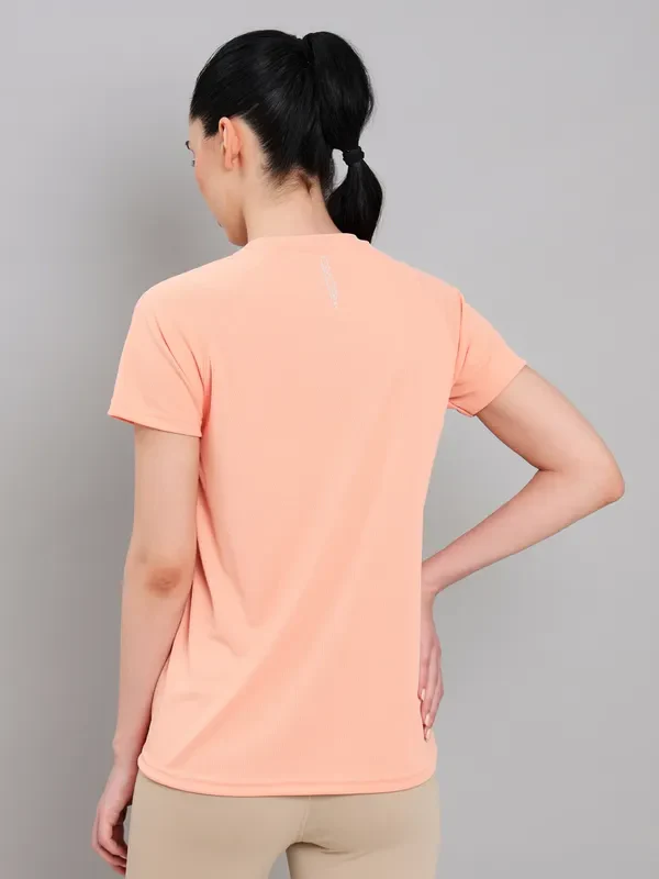 Women Abstract Print Slim Fit Crew Neck T-shirt with TECHNO COOL+ - Image 3