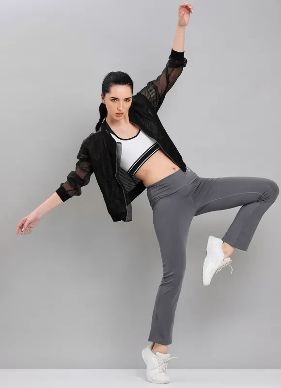 Women Solid Straight Pants with ELASTO PLUS - Image 2