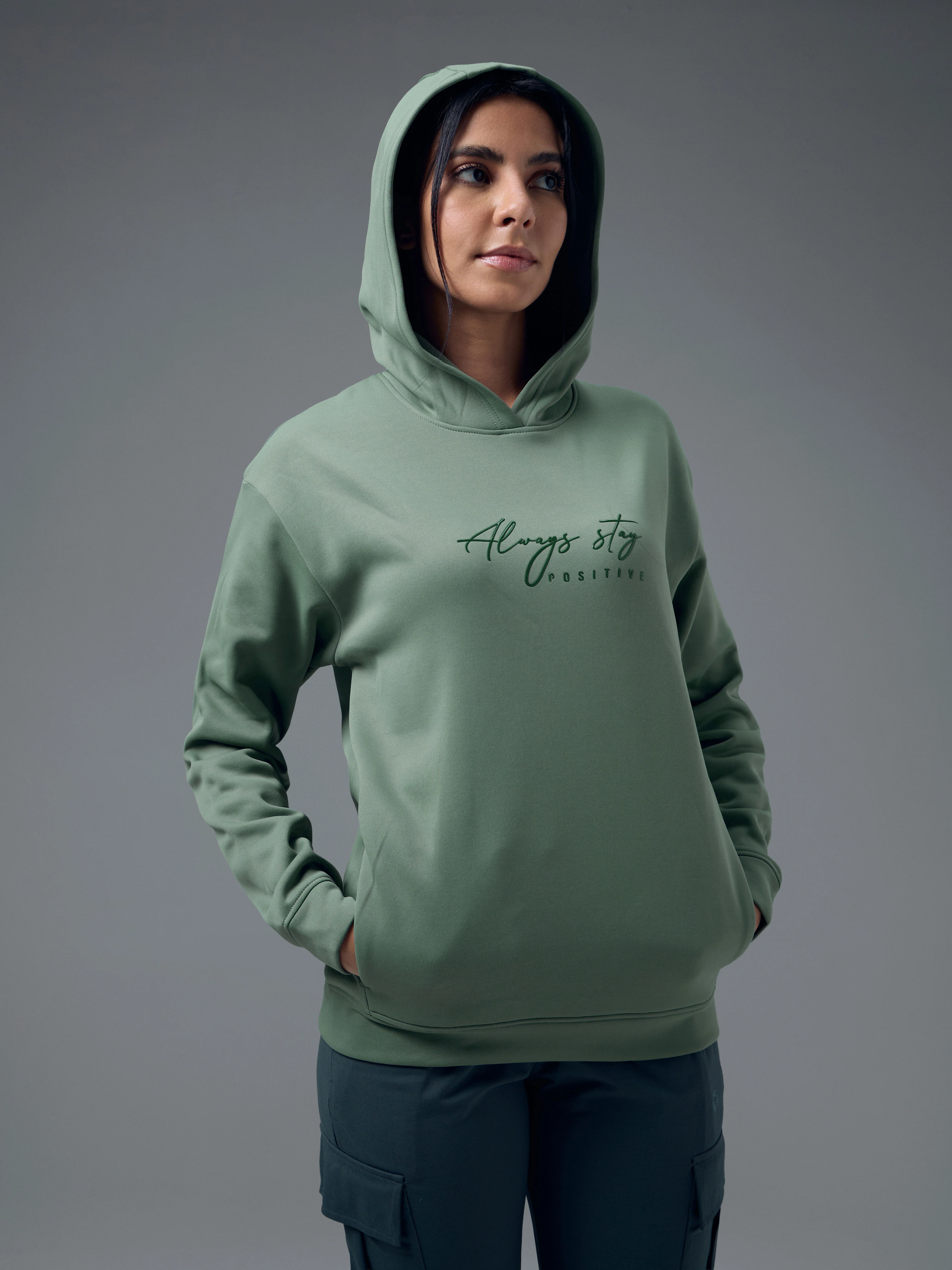 Women Slim Fit Hooded Sports Sweatshirt with TECHNOWARM+ - Image 2