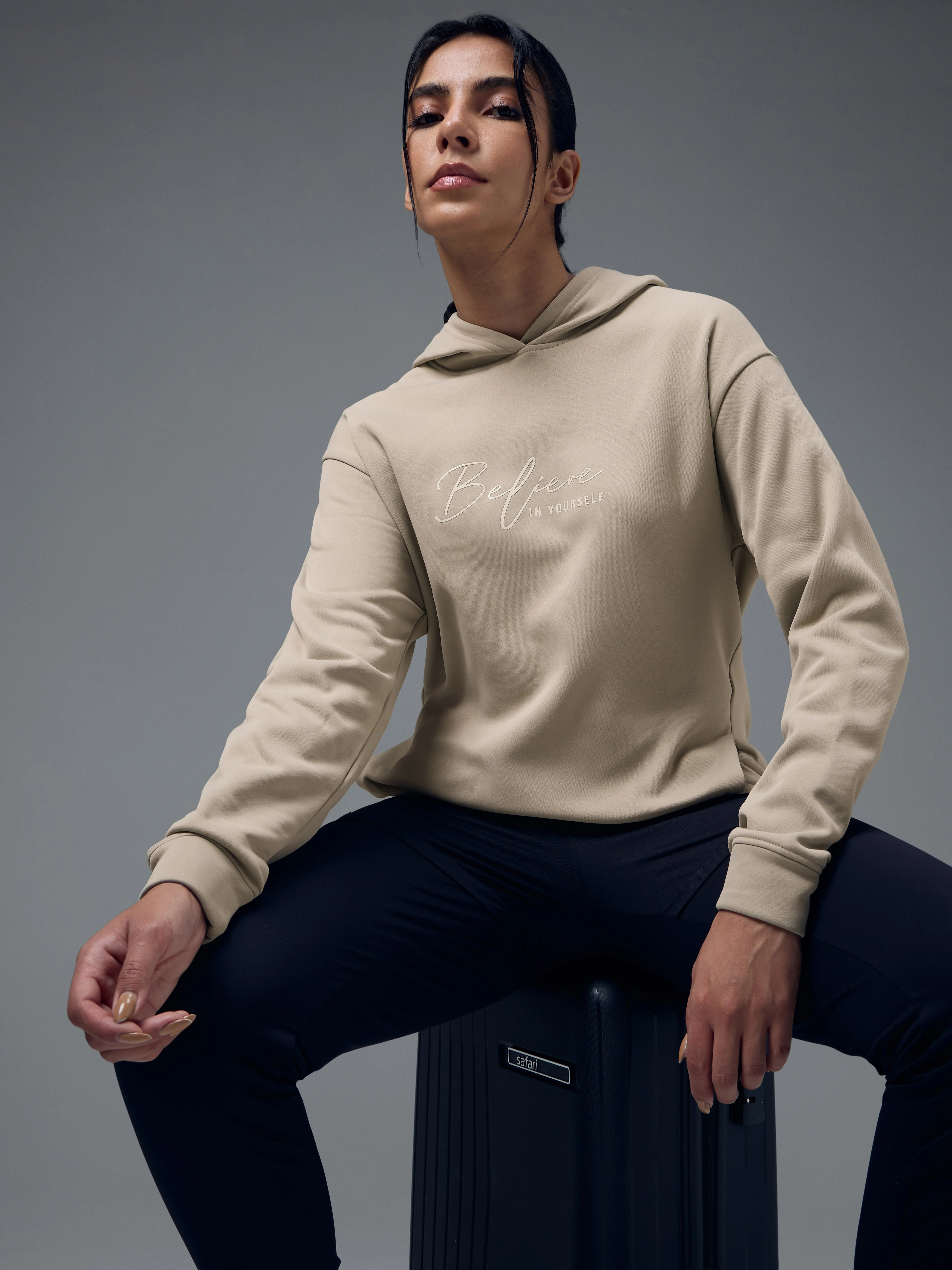Women Slim Fit Hooded Sports Sweatshirt with TECHNOWARM+ - Image 2