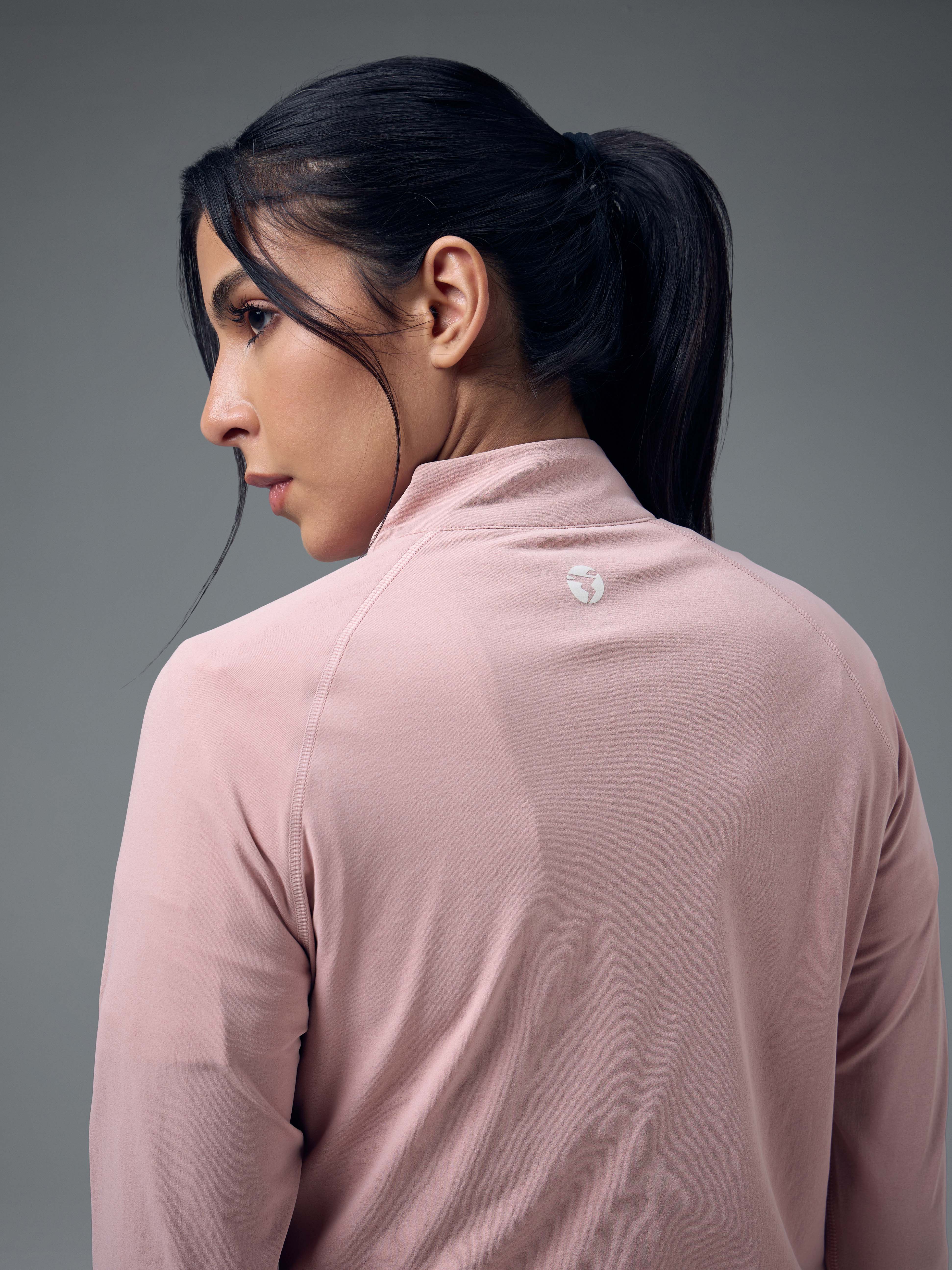 Women Slim Fit Mock Neck Thumbhole Sleeve Solid T-shirt with COTFLEX - Image 7