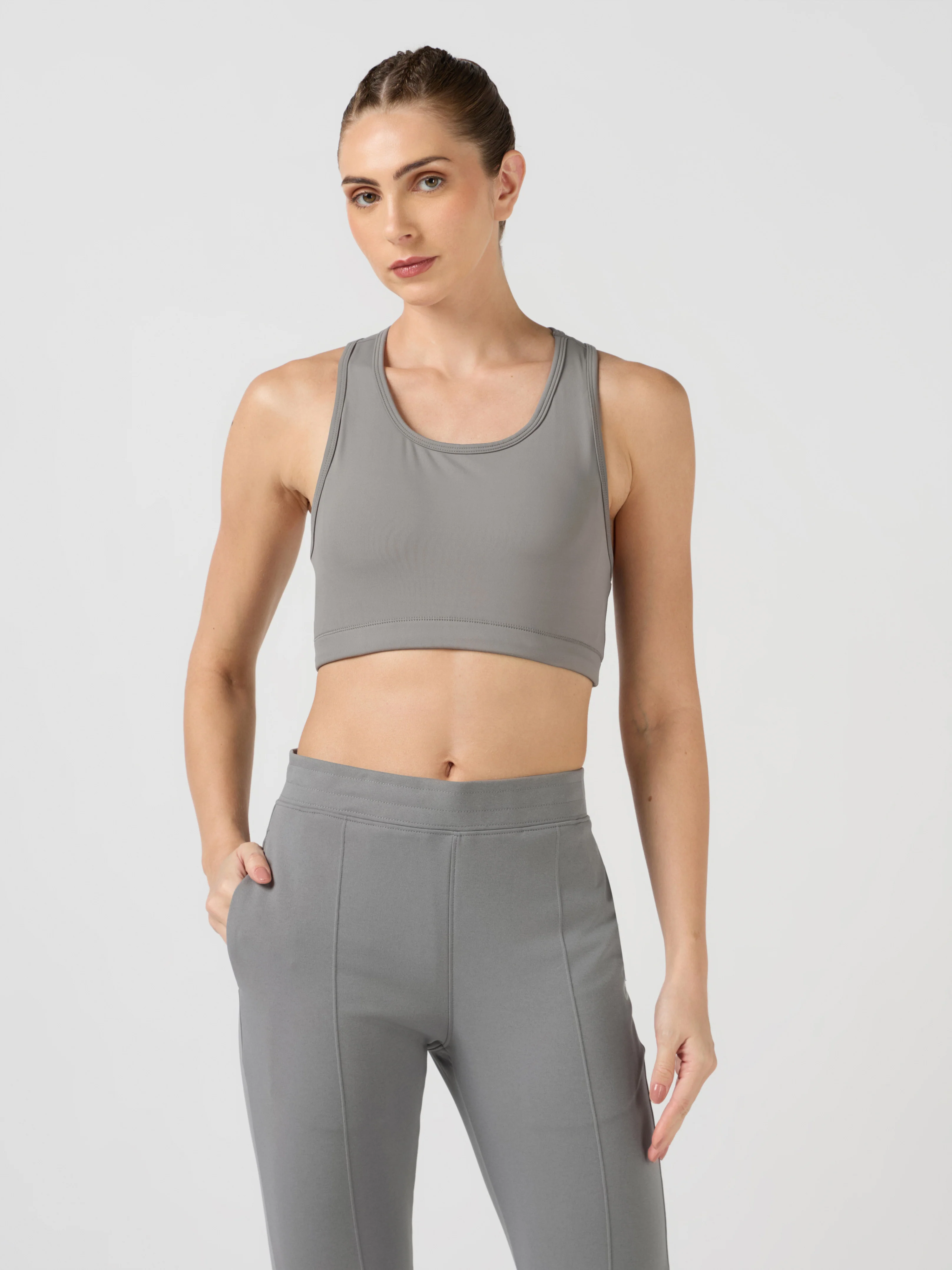 Women Slim Fit Scoop Neck Sports Bra with ELASTO PLUS for Training