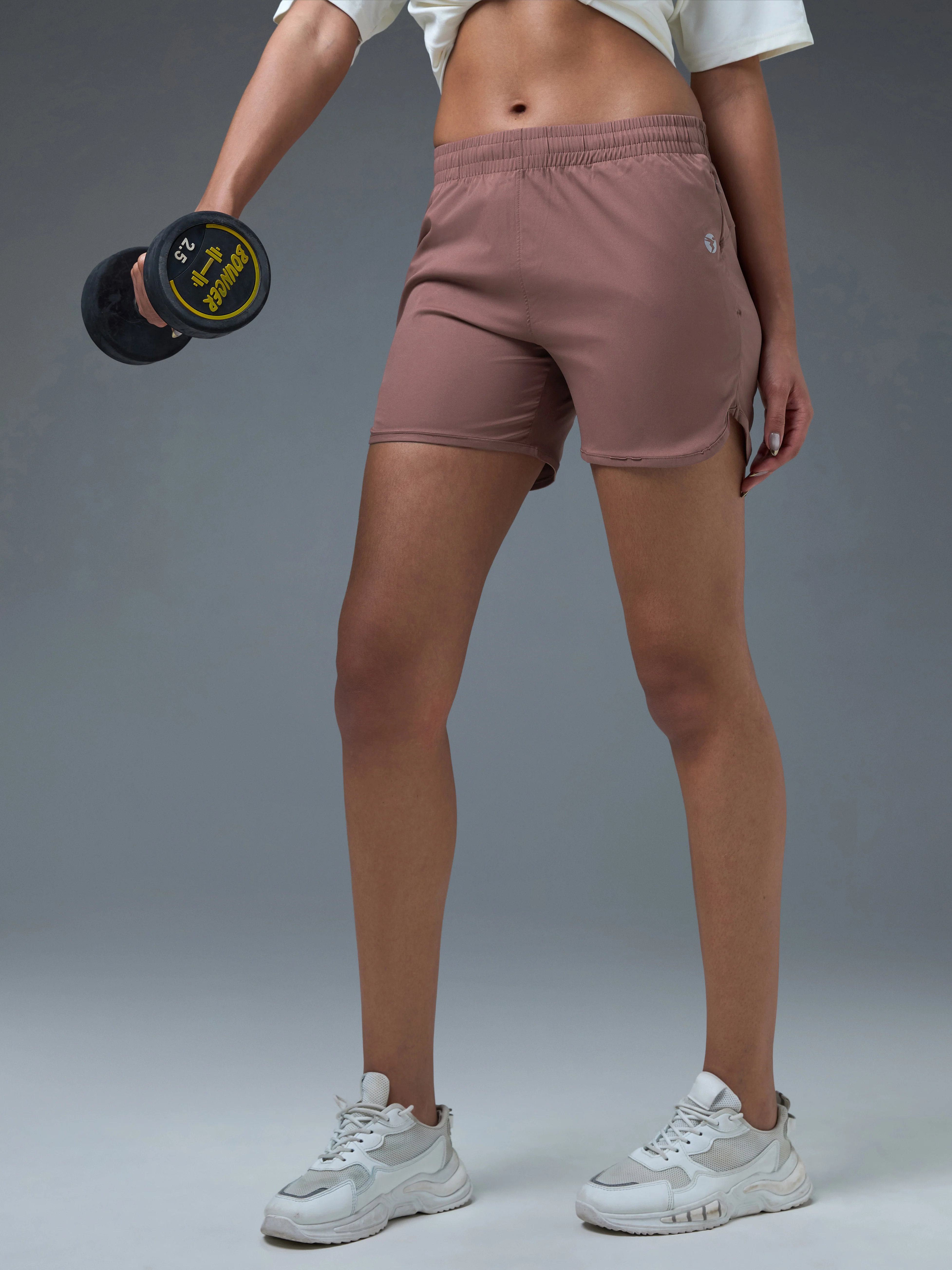 Women Solid Regular Fit Shorts with TS FLEXI