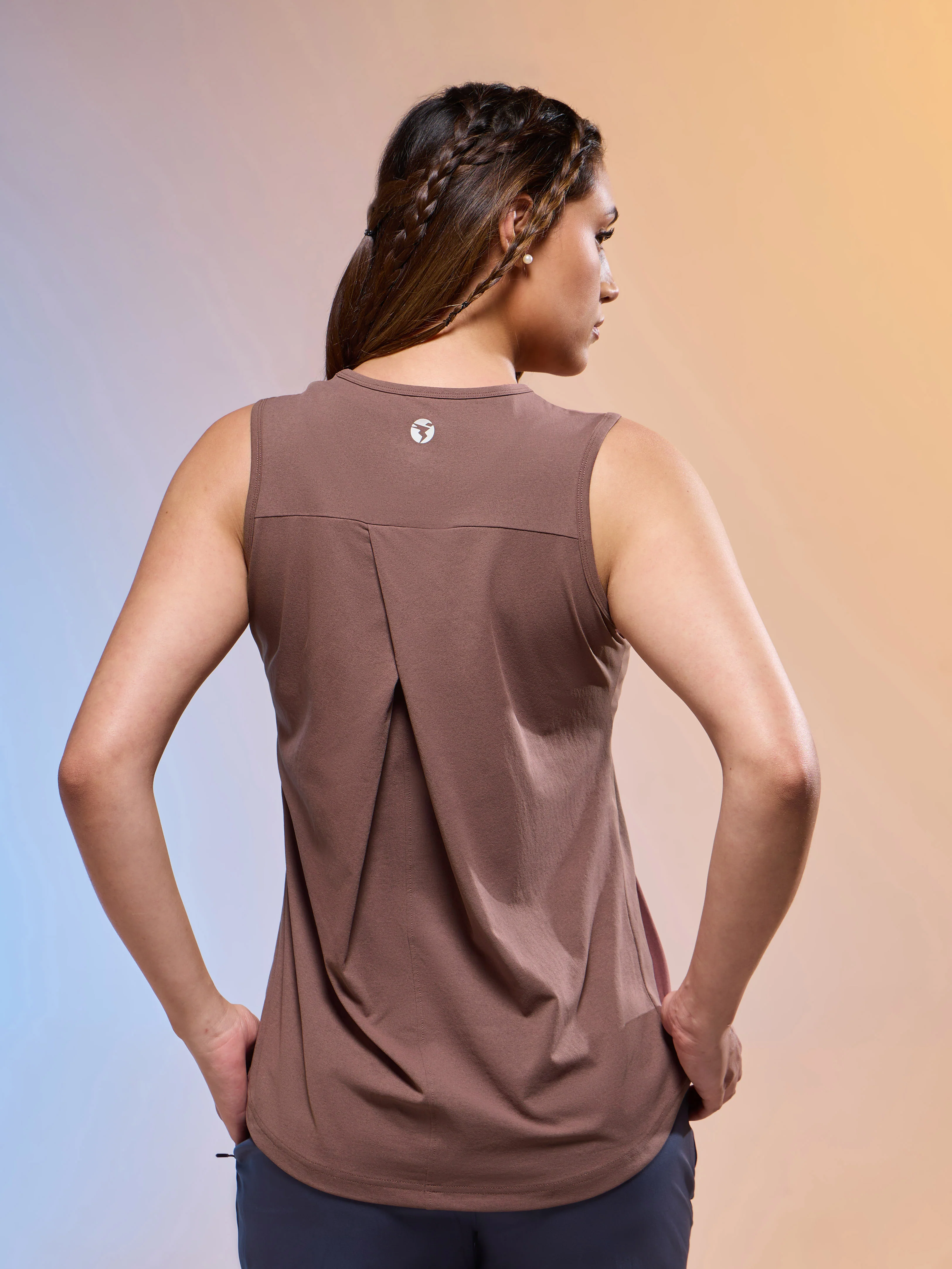 Women Solid Slim Fit Round Neck Tank Top with COTFLEX - Image 3