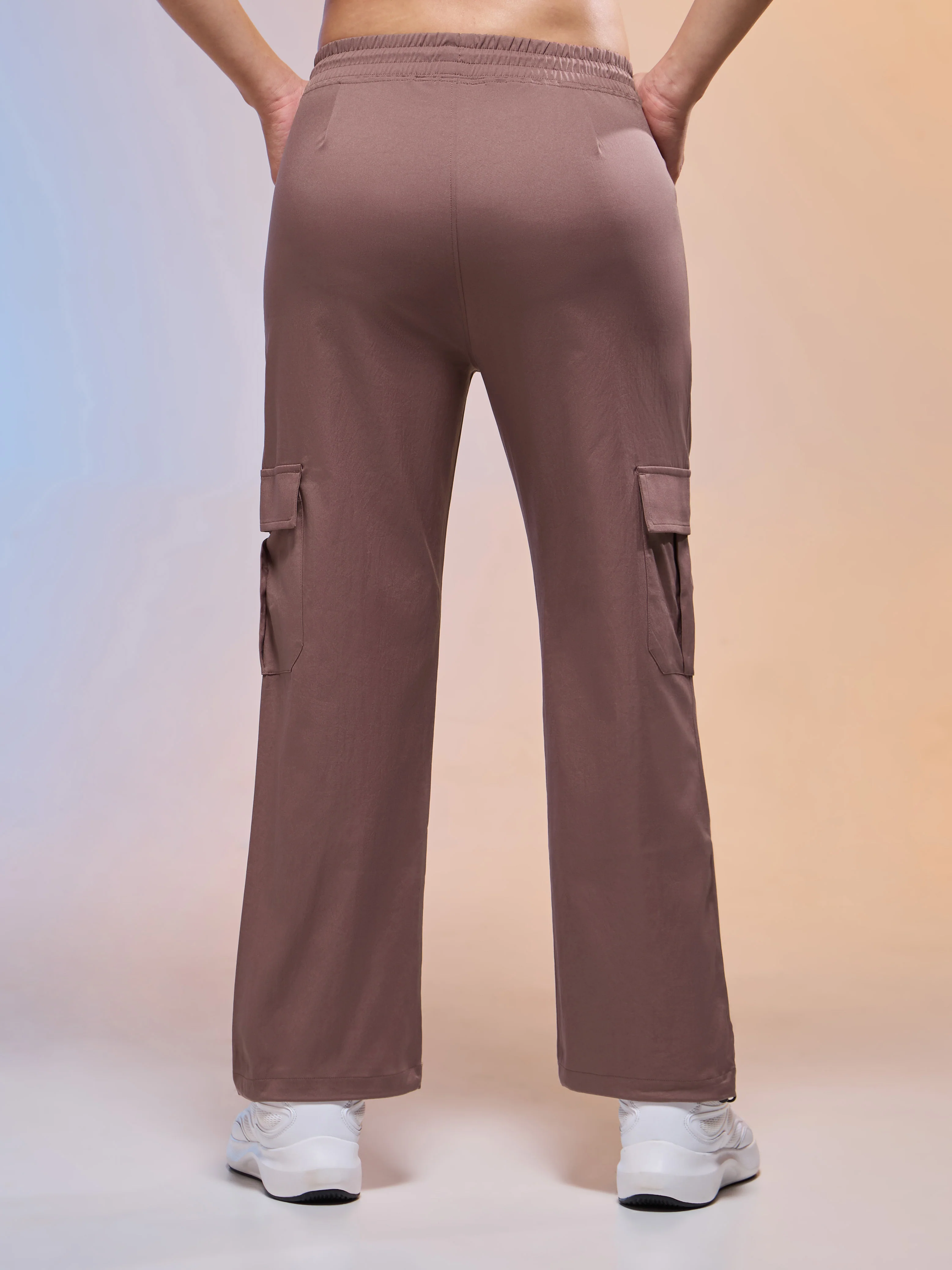 Women Solid Slim Fit Sports Cargo Trackpants with TS FLEXI - Image 3