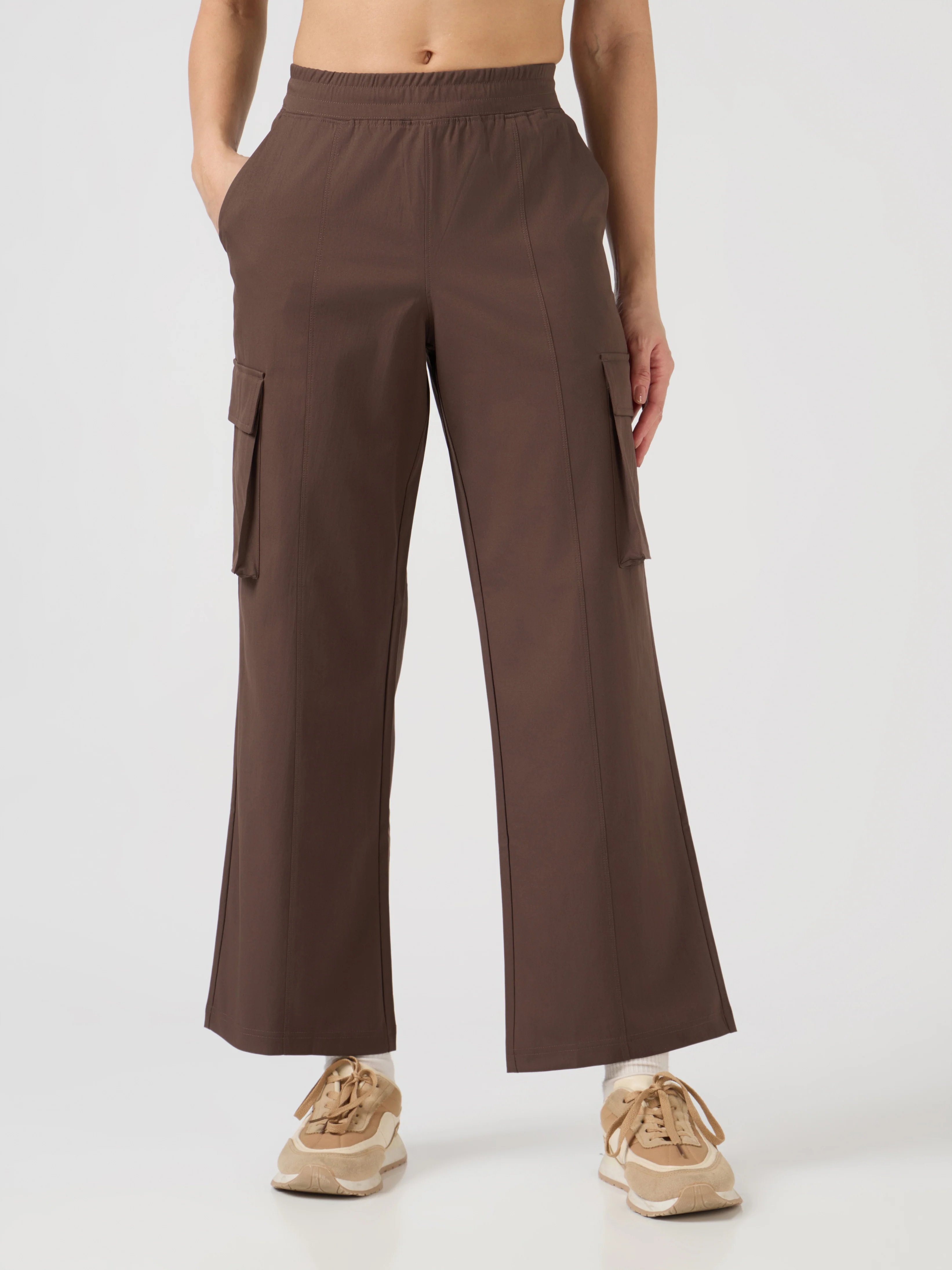 Women Solid Slim Fit Sports Cargo Trackpants with TS FLEXI - Image 2