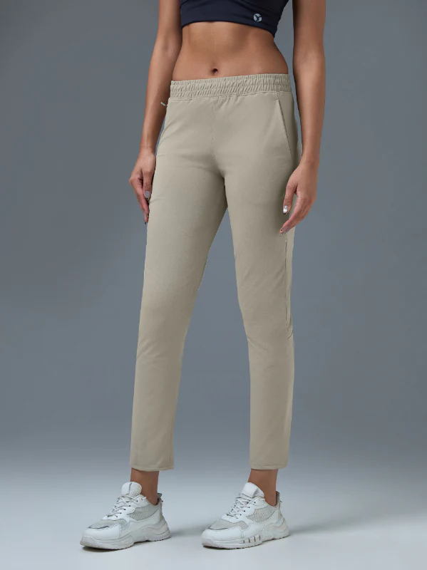 Women Solid Straight Fit Trackpants with 4 Way Crispy - Image 2