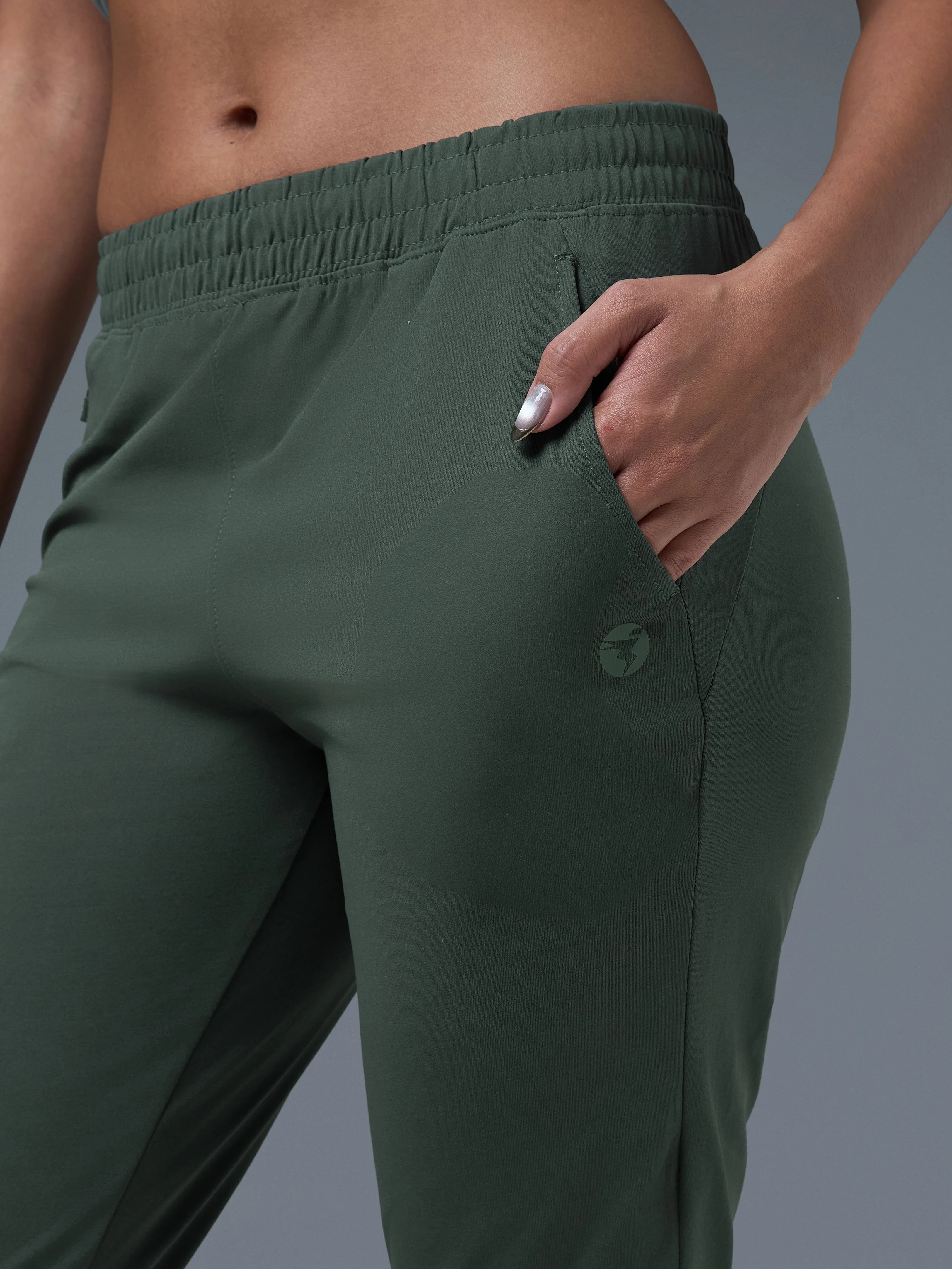 Women Solid Straight Fit Trackpants with 4 Way Crispy - Image 4