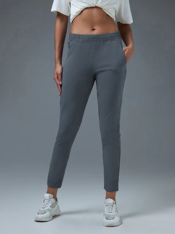 Women Solid Straight Fit Trackpants with 4 Way Crispy - Image 2