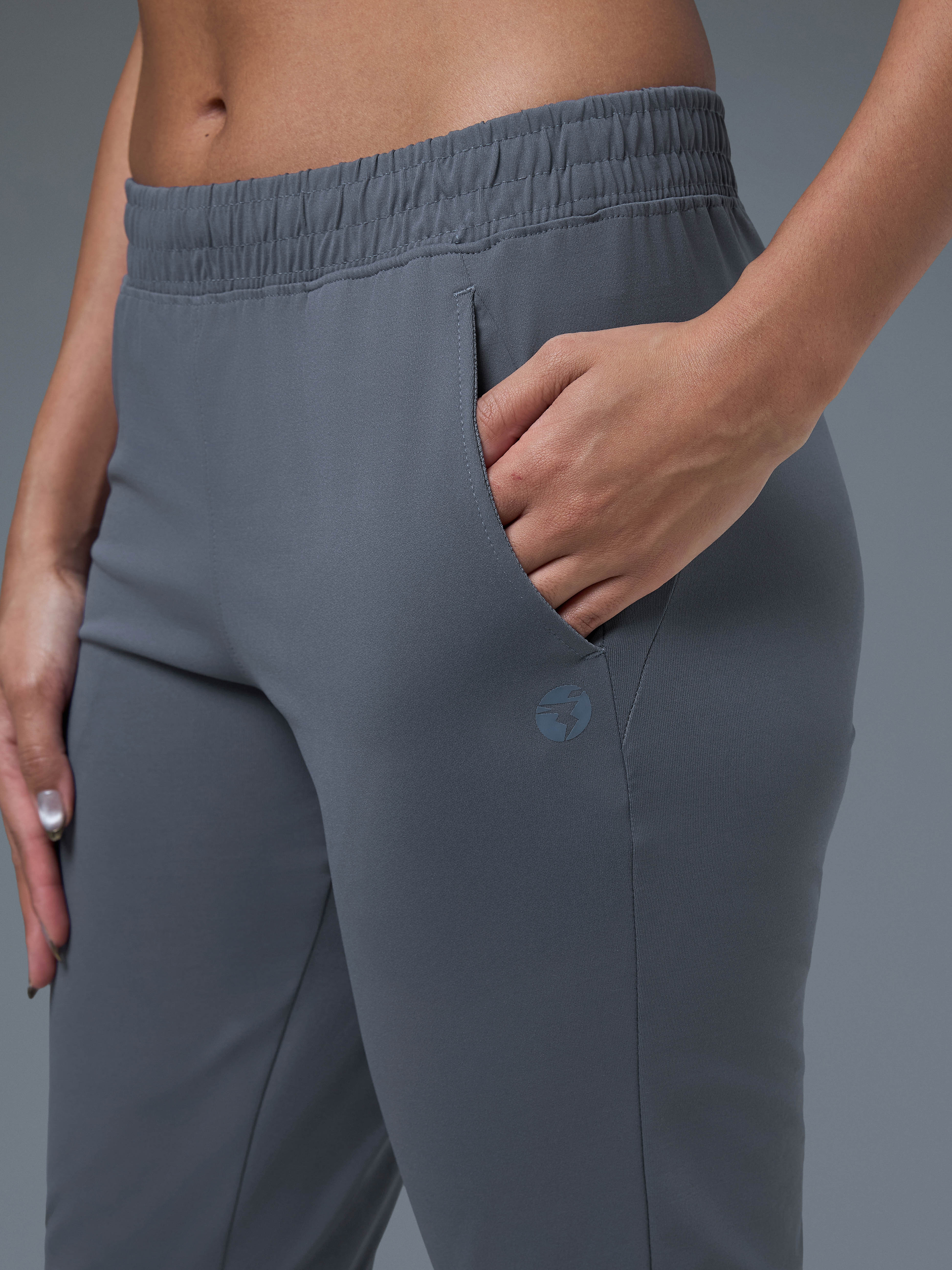 Women Solid Straight Fit Trackpants with 4 Way Crispy - Image 6