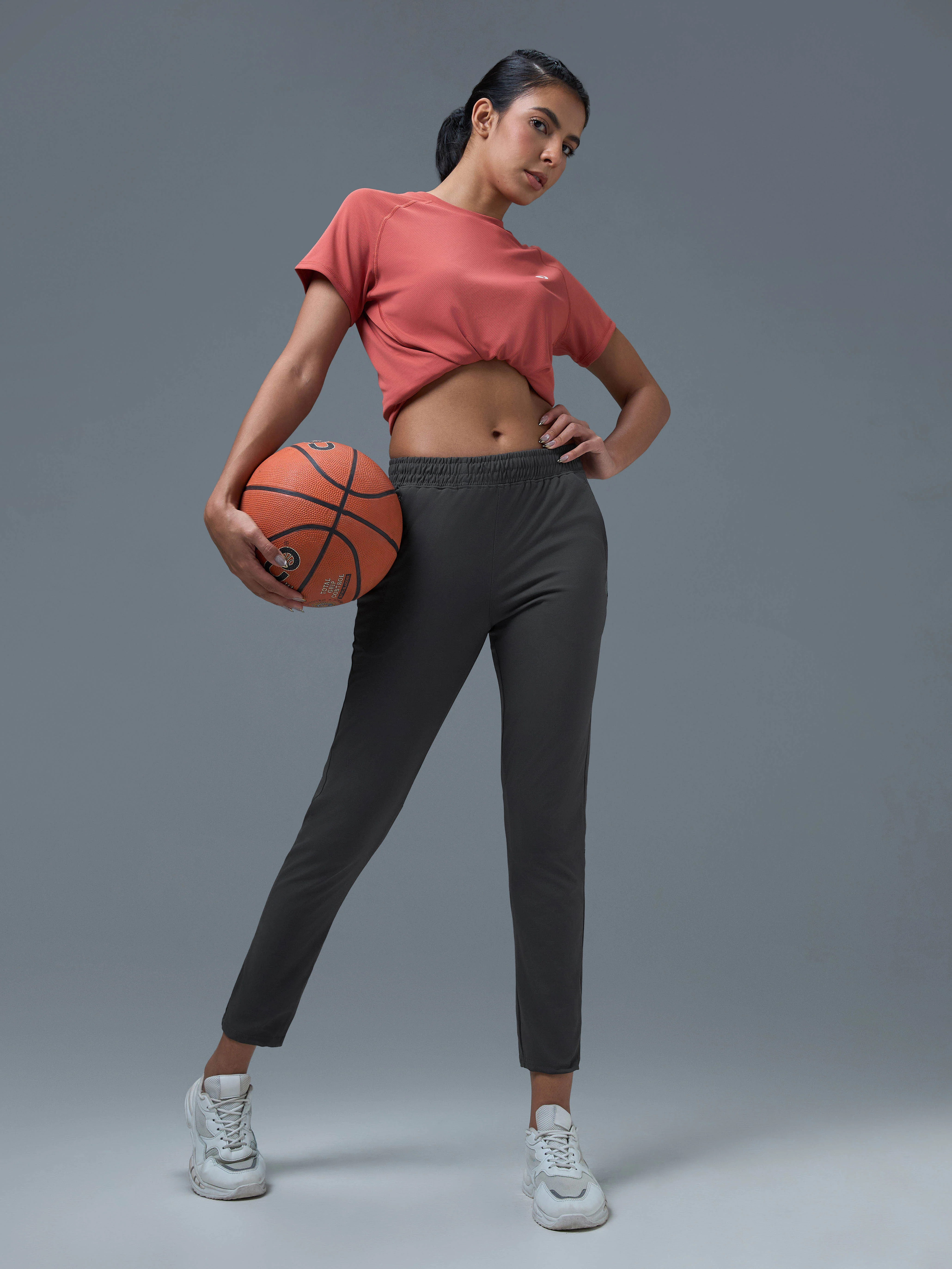 Women Solid Straight Fit Trackpants with 4 Way Crispy - Image 4