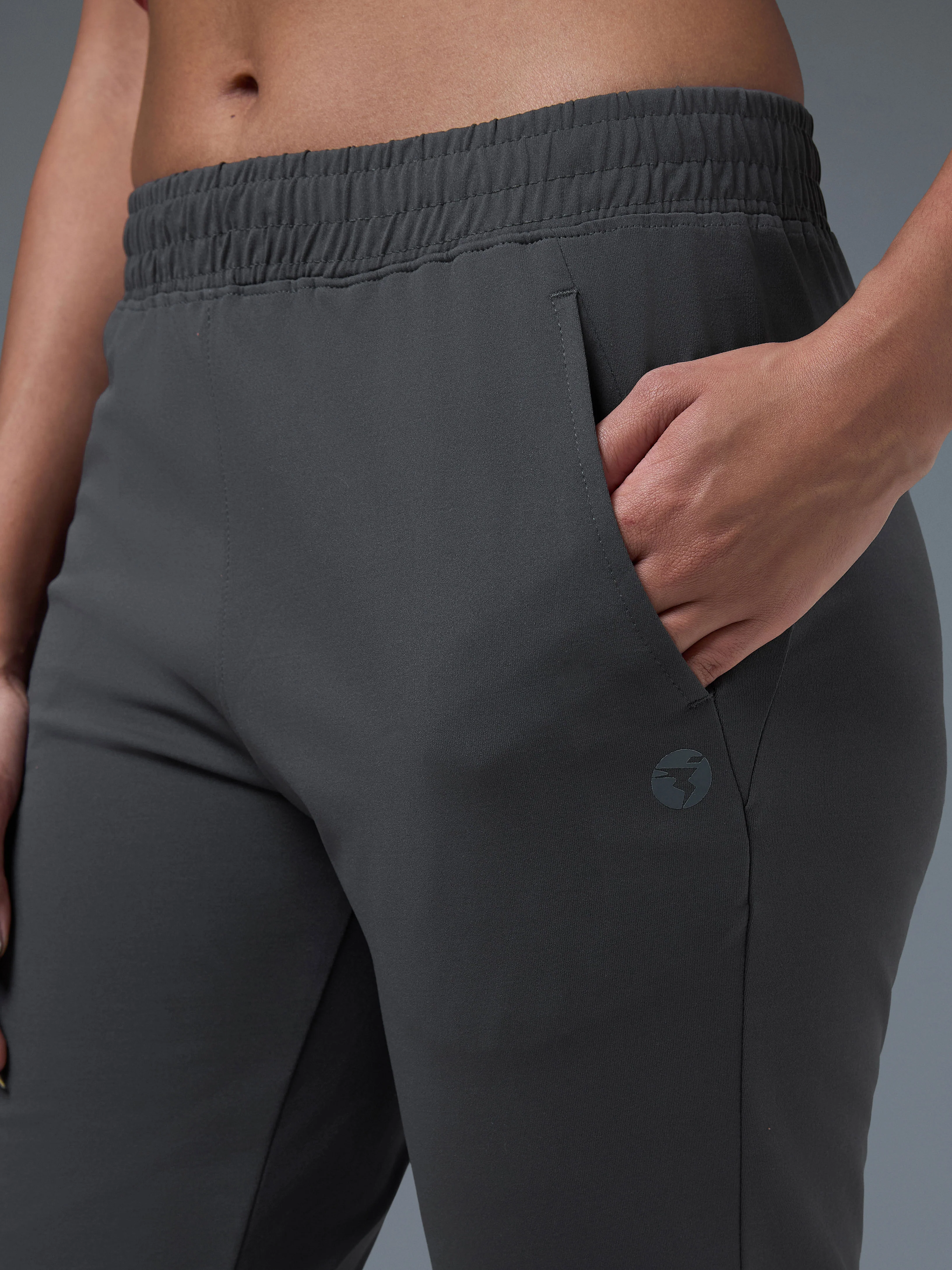 Women Solid Straight Fit Trackpants with 4 Way Crispy - Image 5