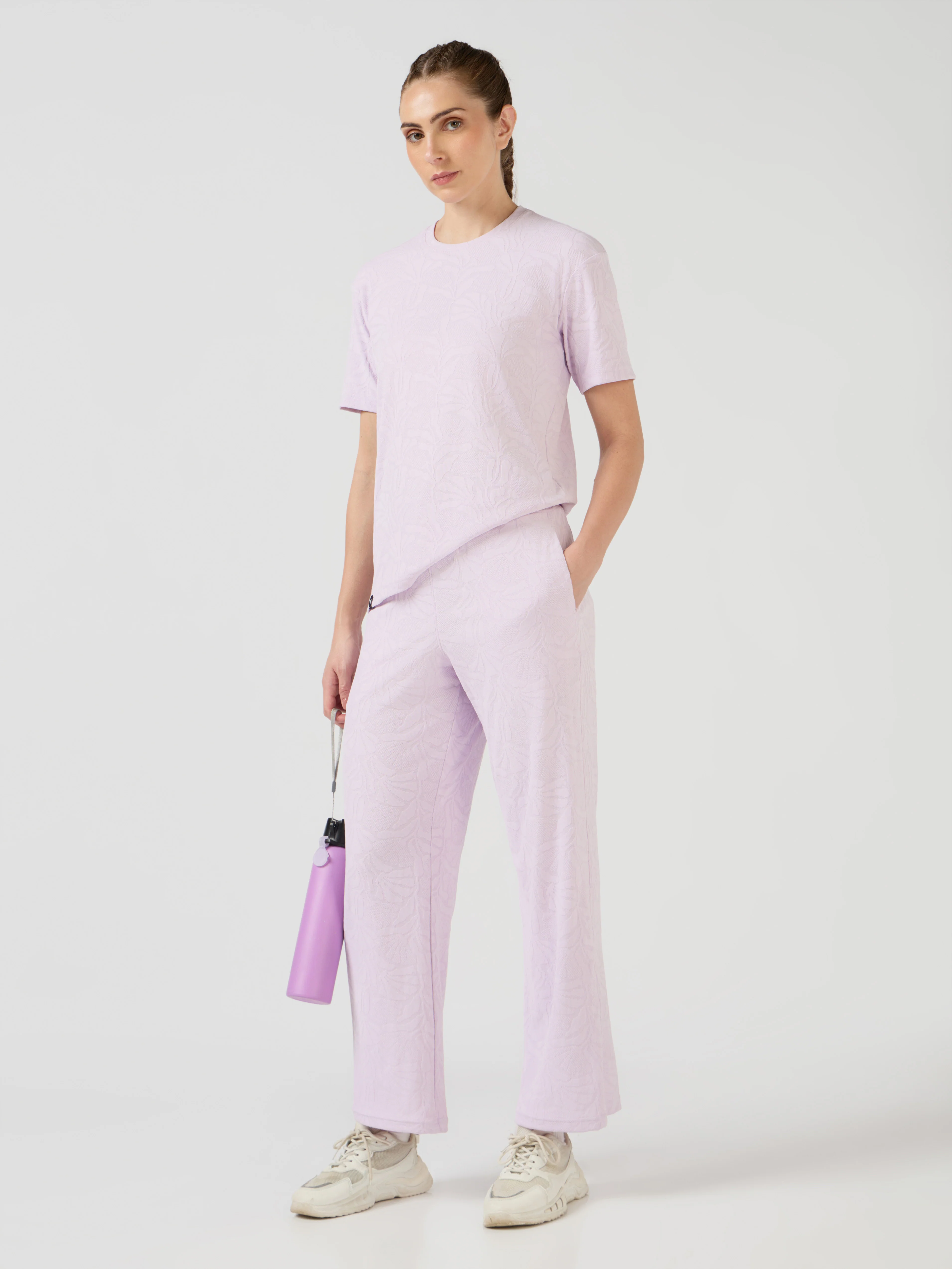 Women Textured Straight Fit Trackpants with COTFLEX - Image 6