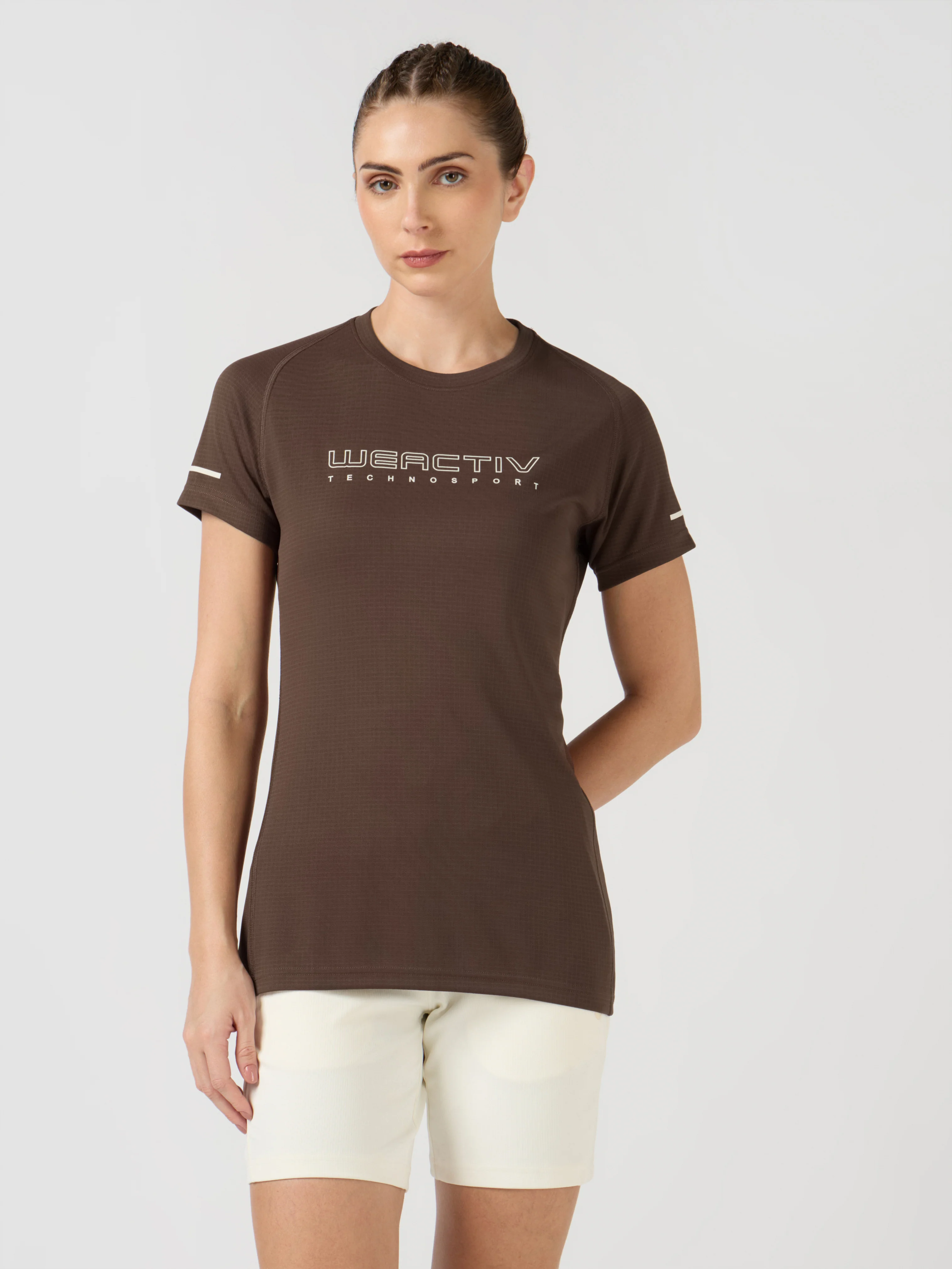 Women Typography Print Regular Fit Round Neck Sports Tee with TECHNOCOOL+ - Image 2